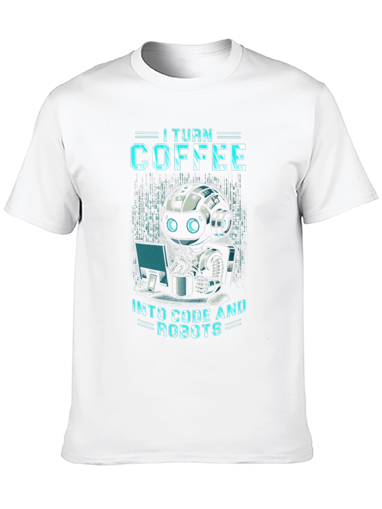 Coffee to Code Robot Programmer T-Shirt