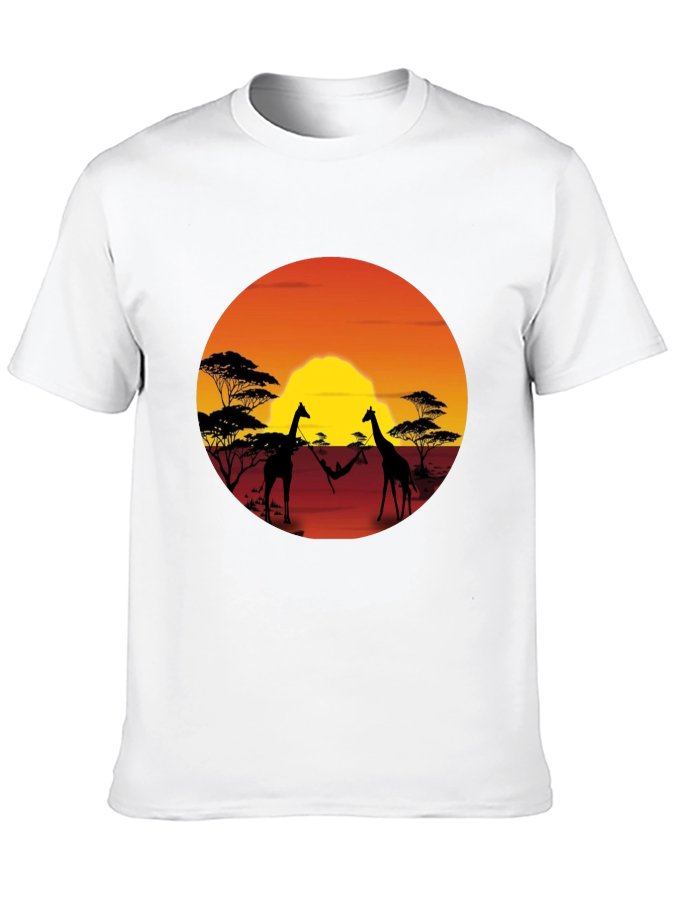 African Sunset Giraffe T-Shirt