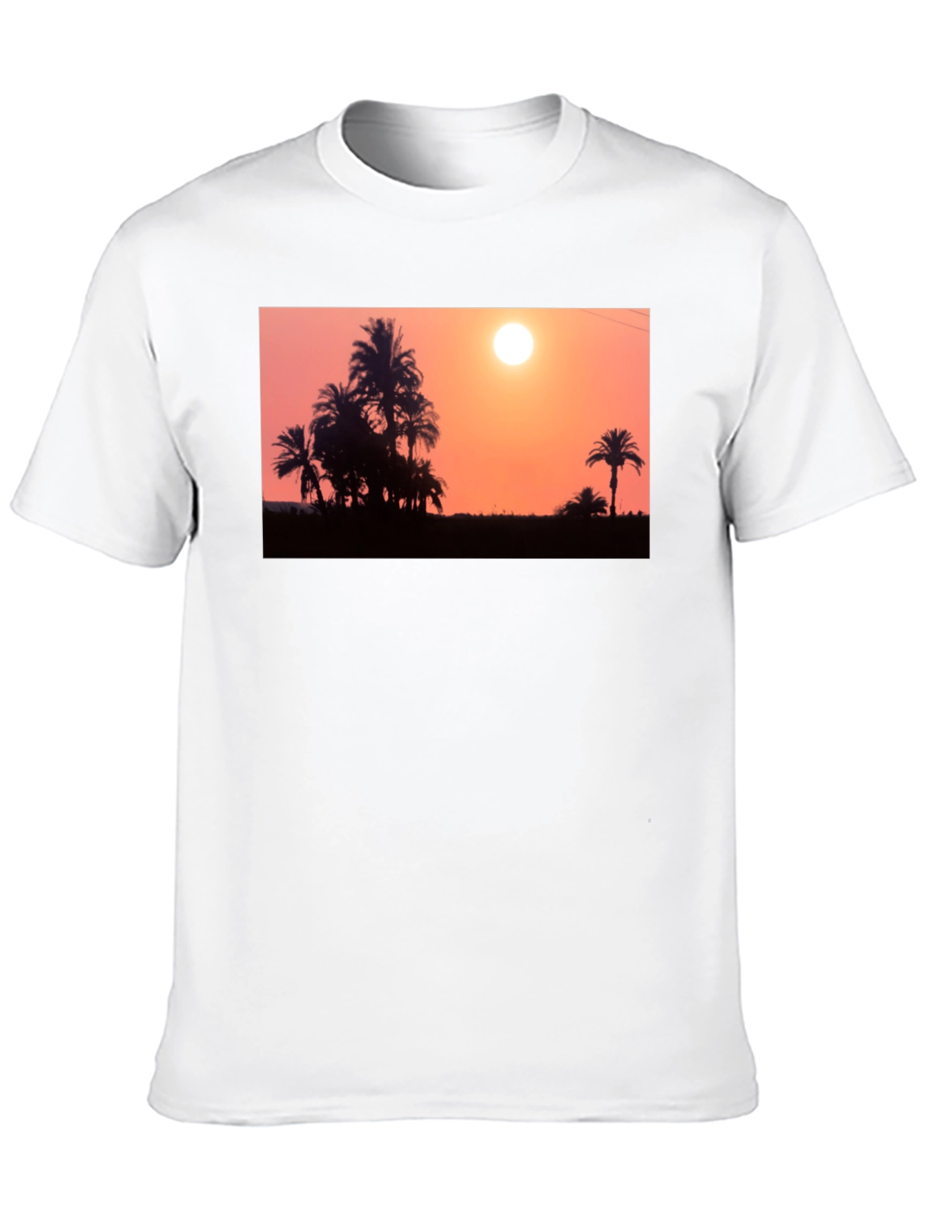Sunset Palm Tree T-Shirt - Black