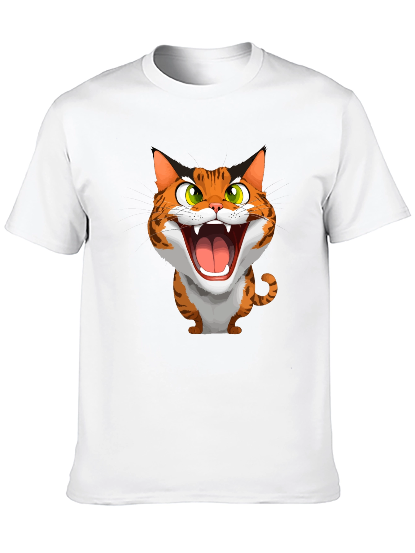 Roaring Cat Graphic Tee - Funny Animal Shirt