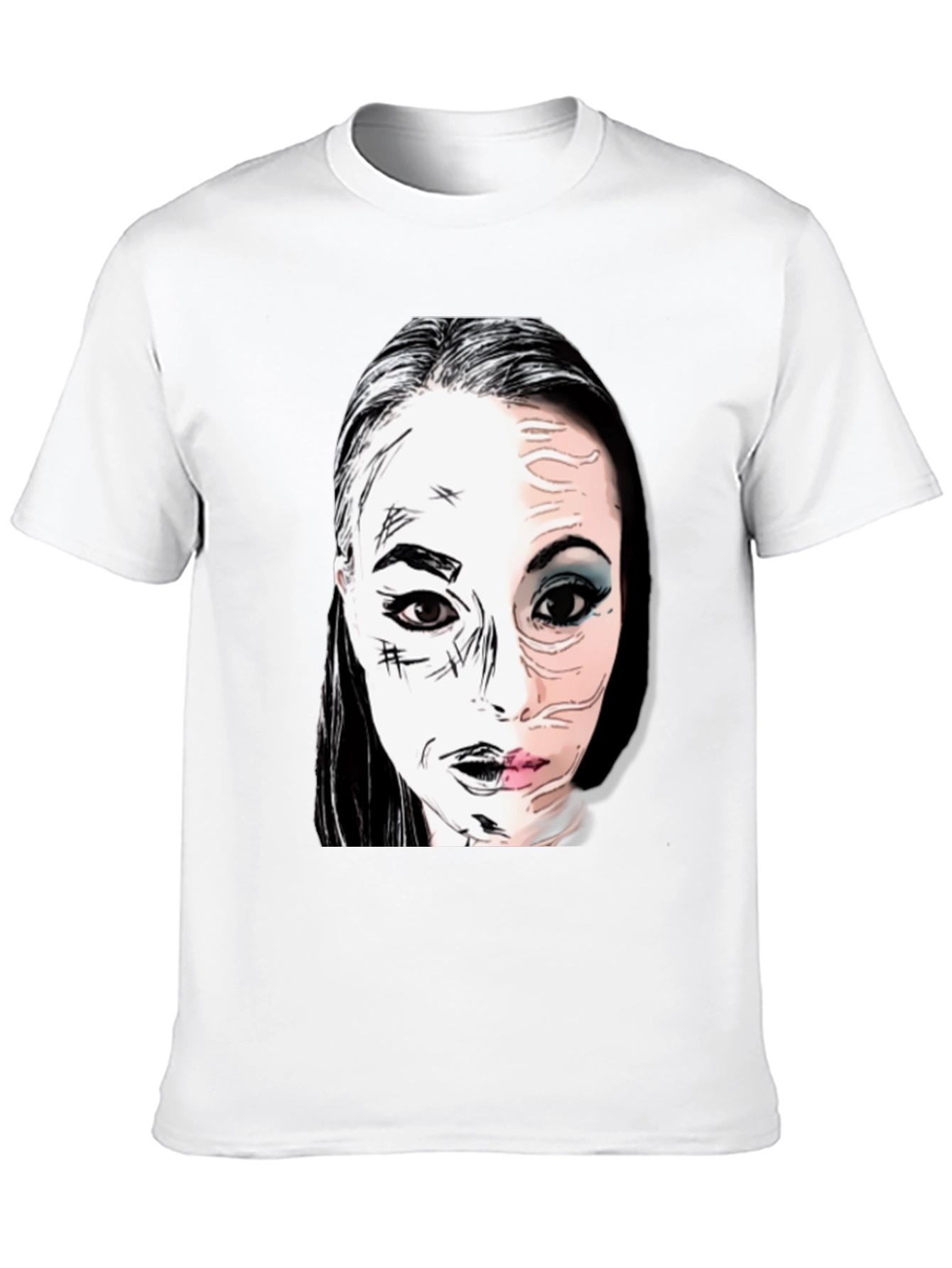 Unique Graphic Print Tee - Black