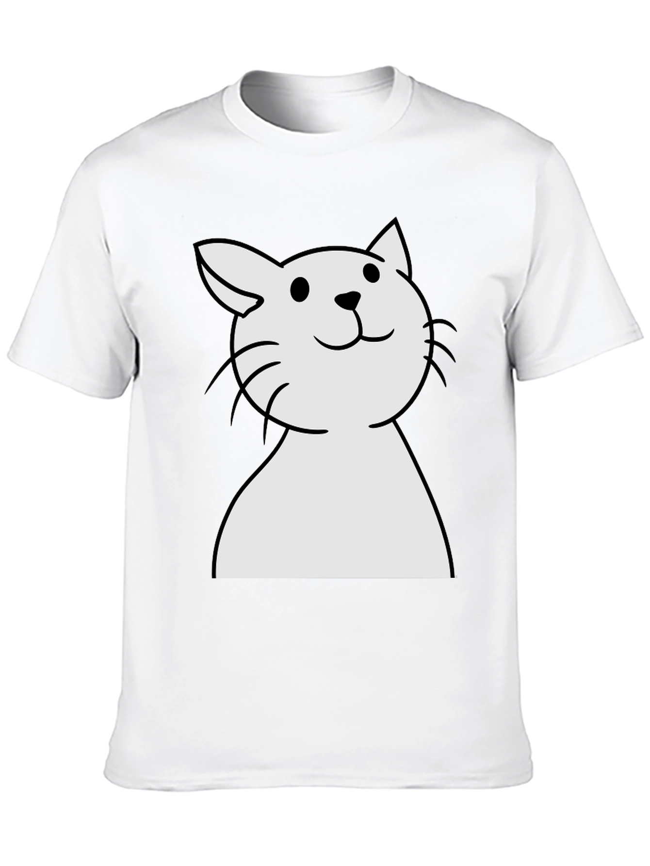 Cute Cat Graphic Black T-Shirt