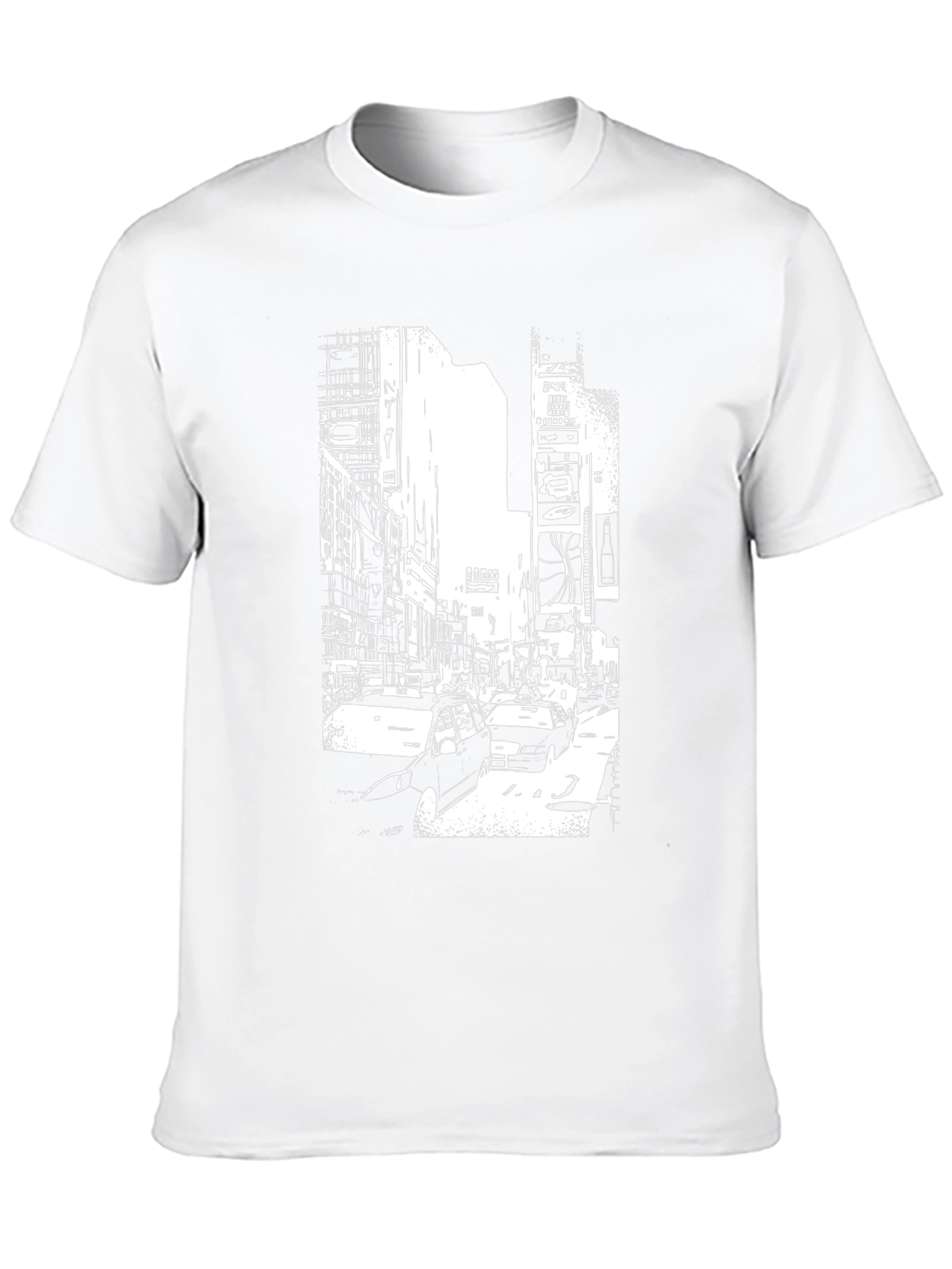 Urban Scene Graphic Tee - Modern Black T-Shirt