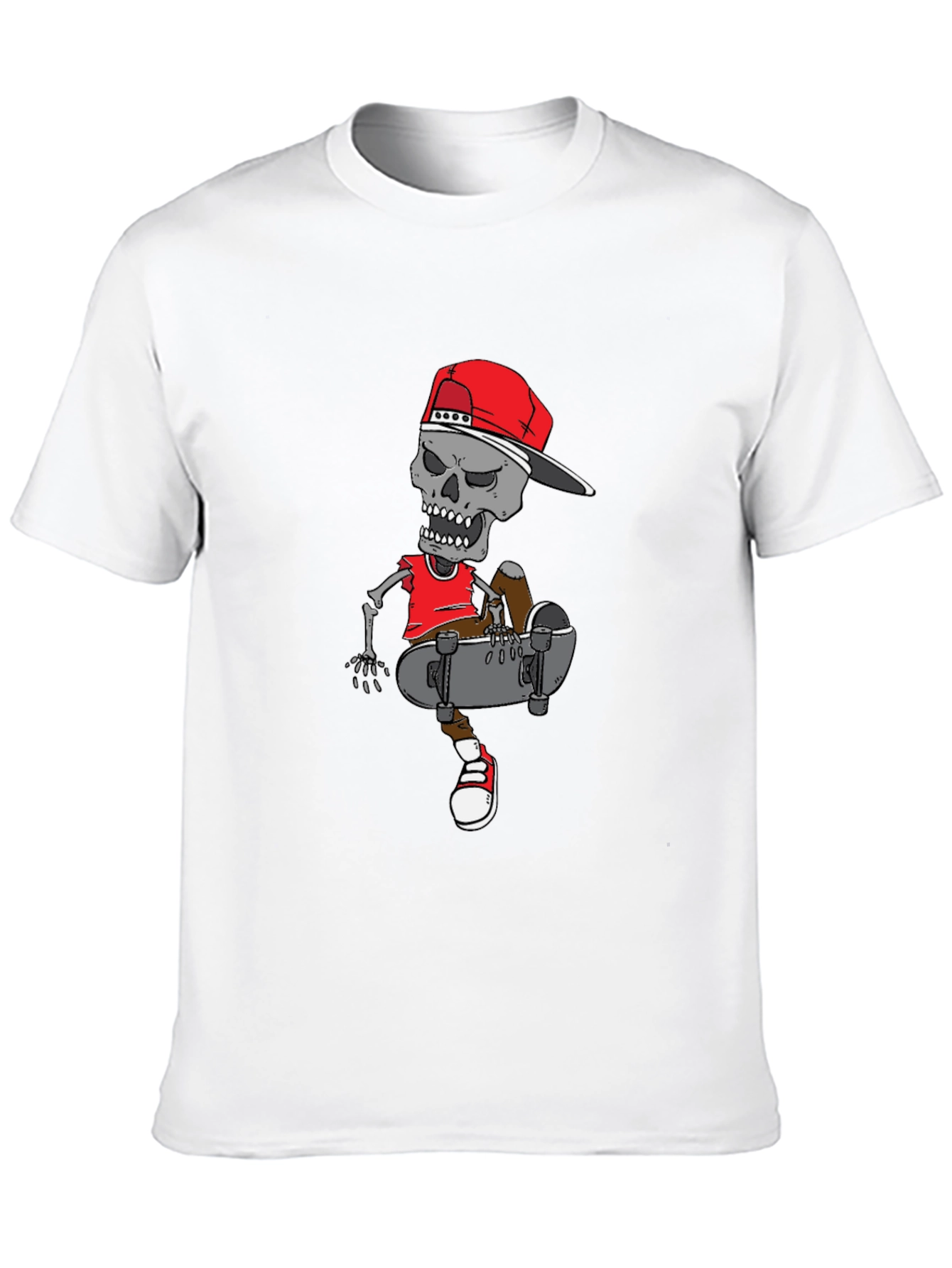 Skater Skeleton Graphic Tee - Cool Casual Wear