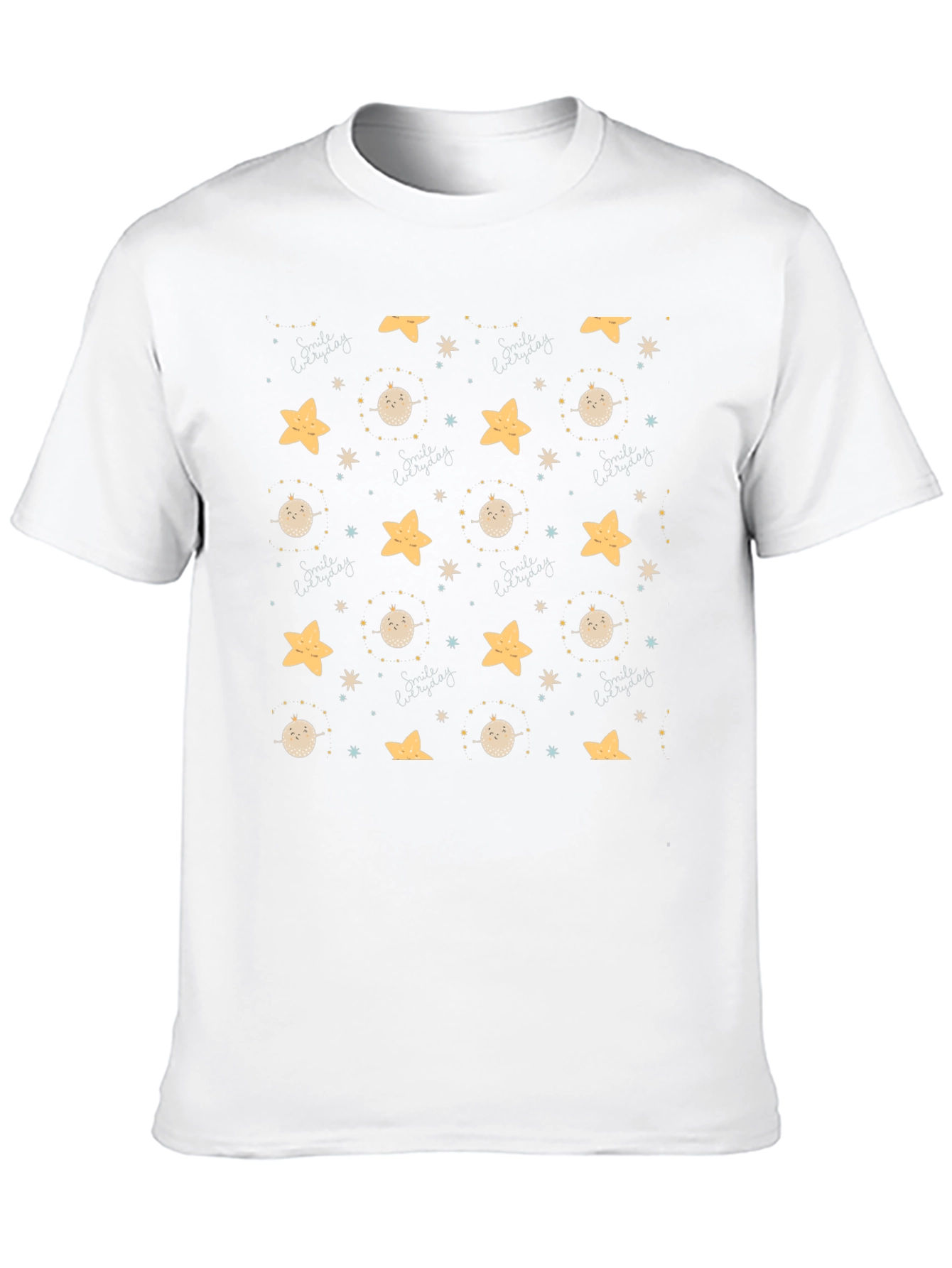 Celestial Dreamscape Black T-Shirt: Stars & Moons
