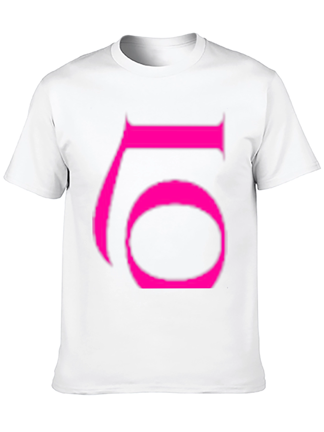 Bold Pink Number 6 Graphic Black T-Shirt