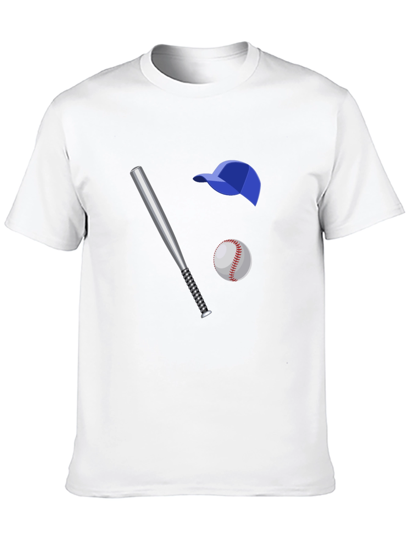 Baseball Fan T-Shirt: Bat Ball and Cap Graphic Tee