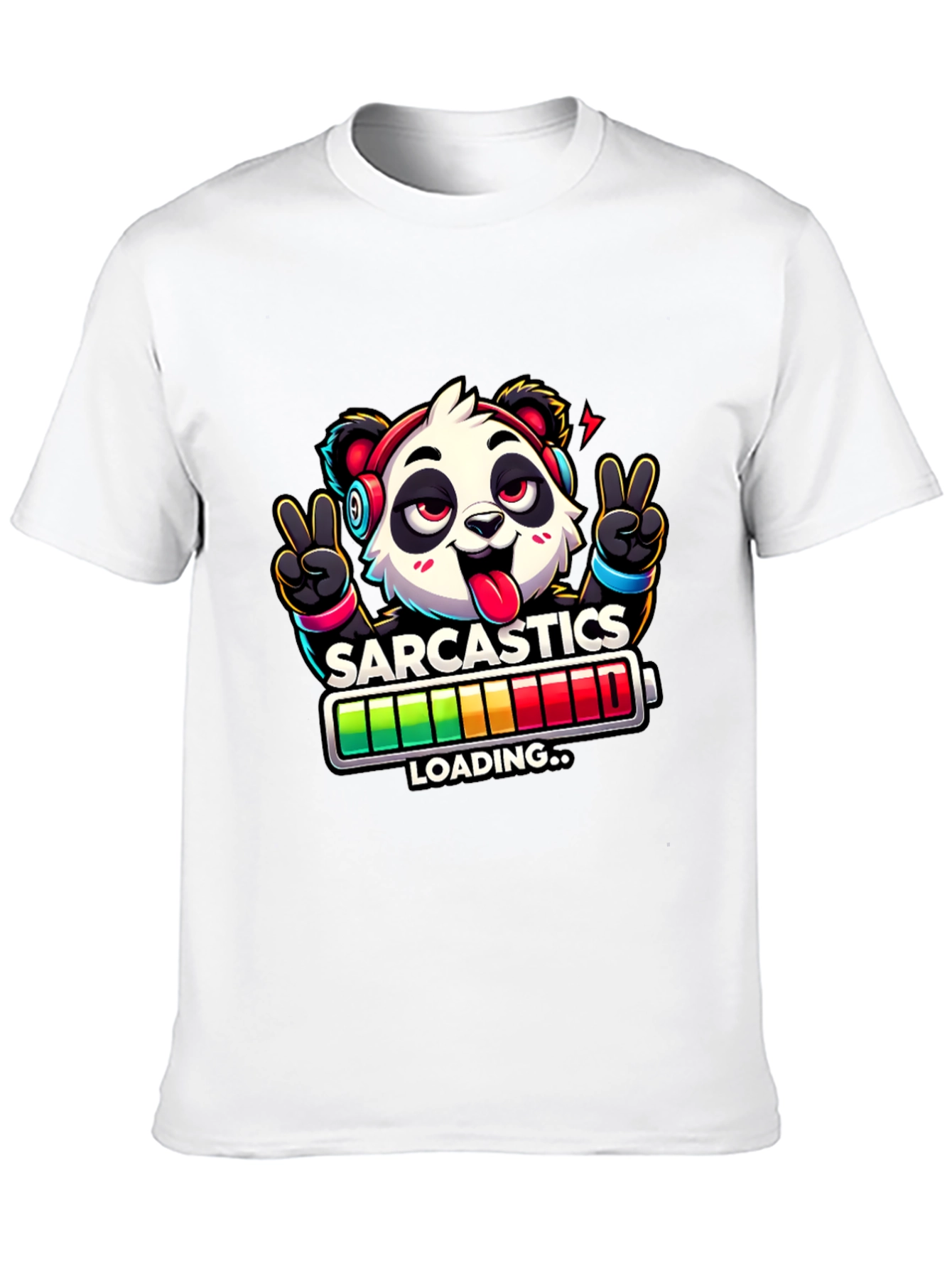 Sarcasm Loading Panda Graphic T-Shirt