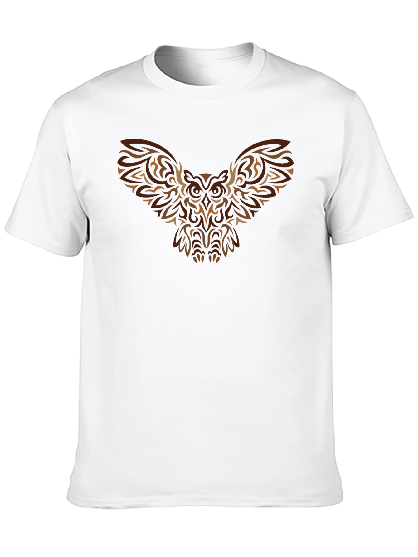 Tribal Owl Graphic Print Black T-Shirt