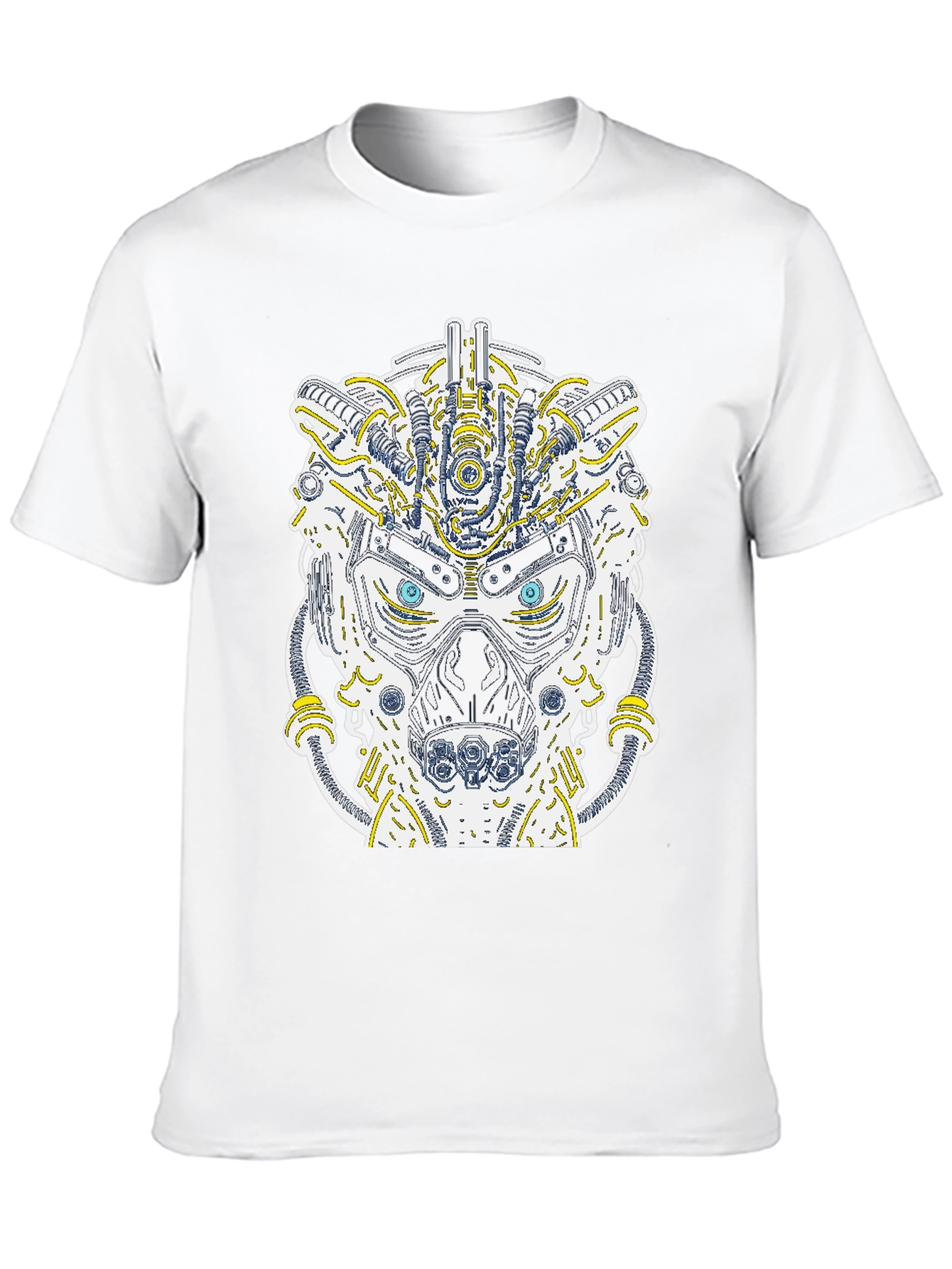 Robotic Bear Graphic T-Shirt - Unique Cyberpunk Style