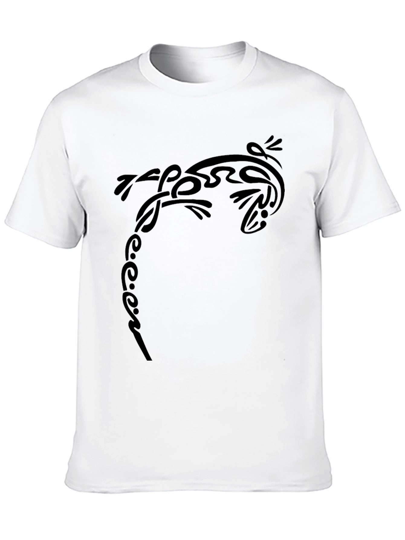 Tribal Lizard Tee - Black Graphic Print