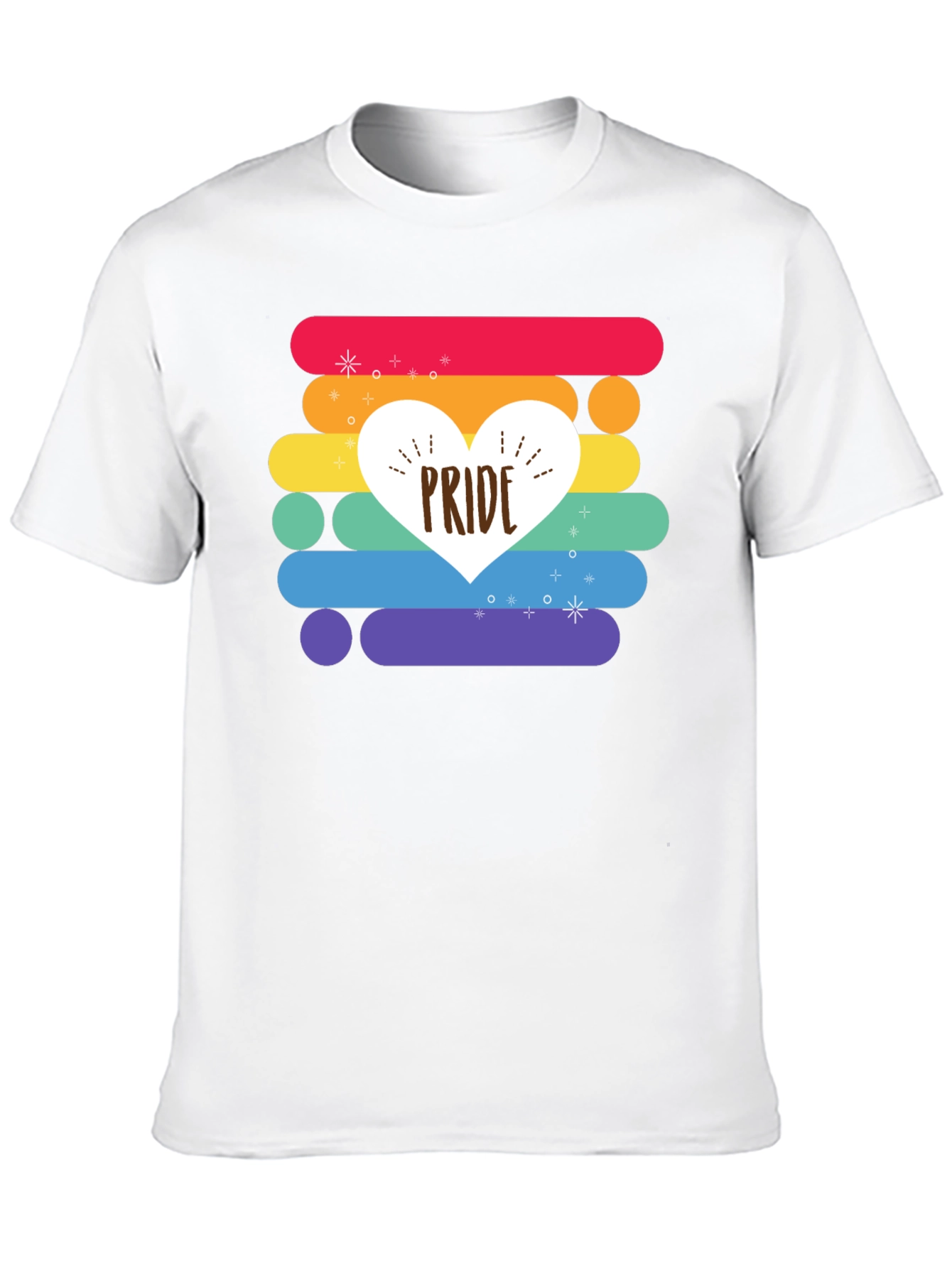Pride Heart Rainbow Striped T-Shirt