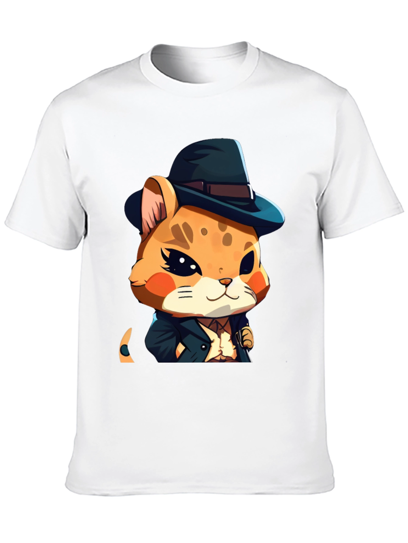 Dapper Hamster Cartoon Graphic Tee - Black