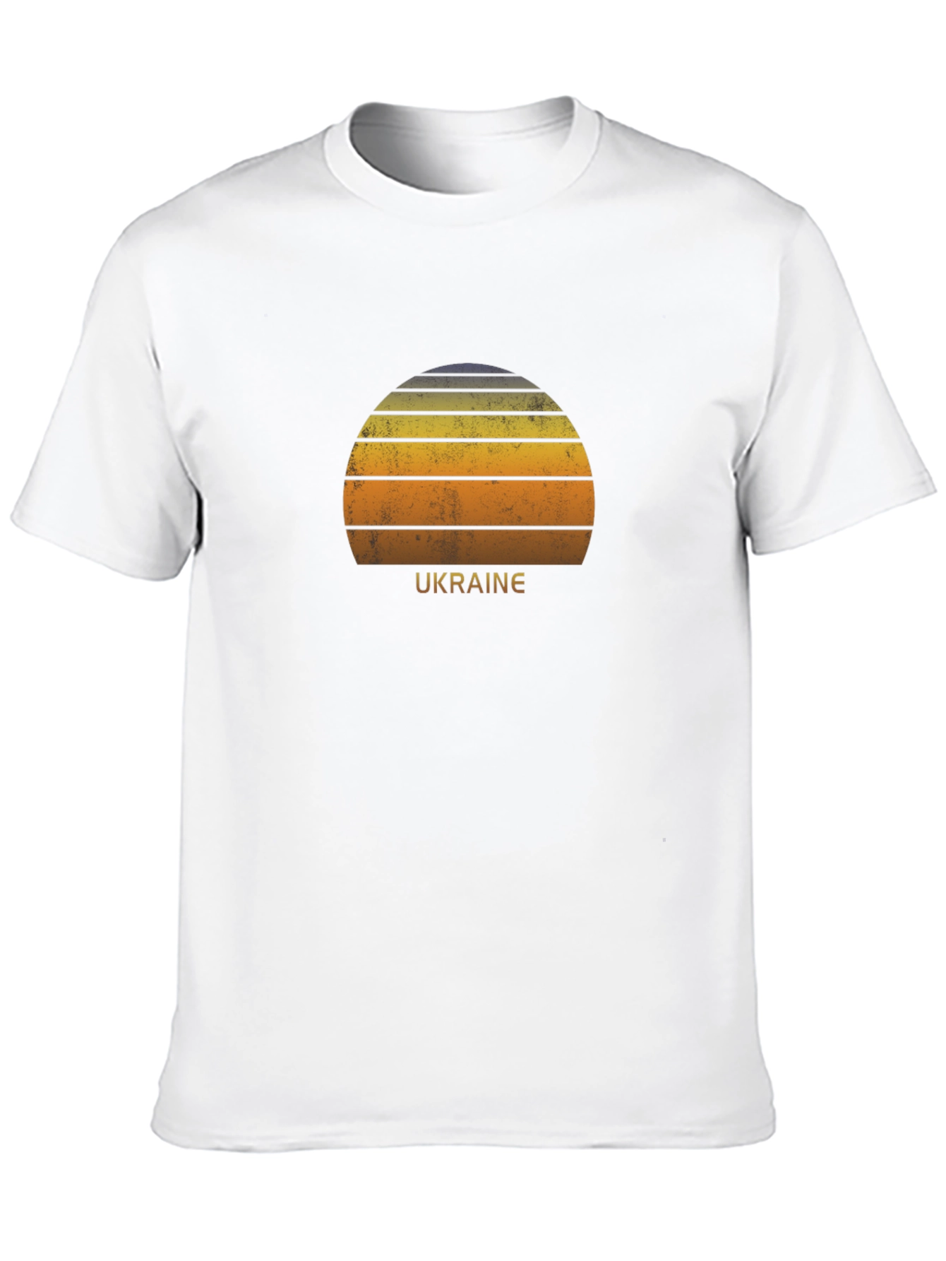 Ukraine Retro Sunset Graphic Tee - Stylish Black T-Shirt