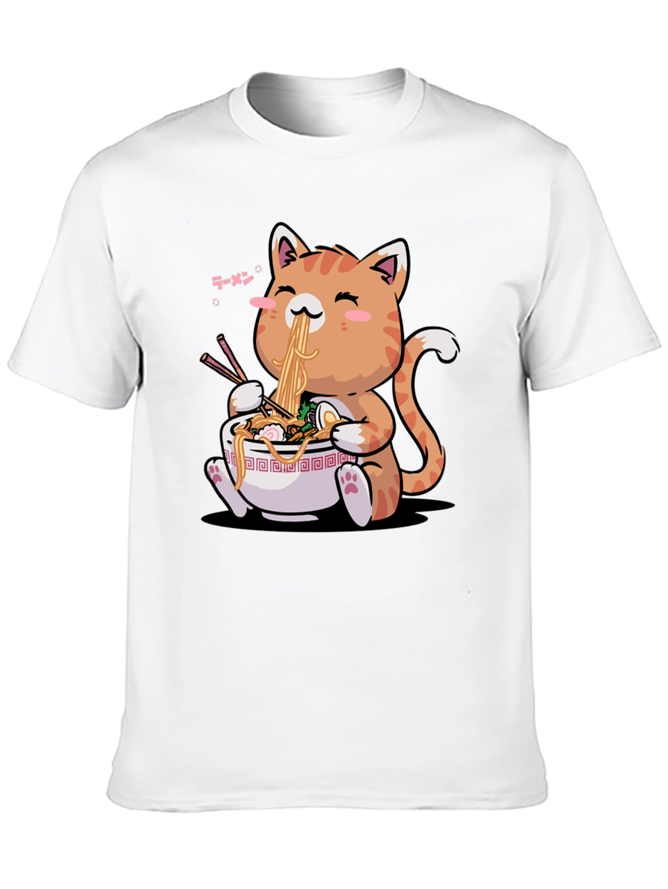 Ramen Cat T-Shirt - Cute Anime Style