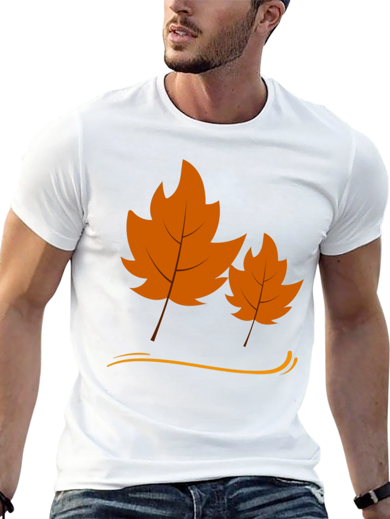 Autumn Leaf Graphic Black T-Shirt