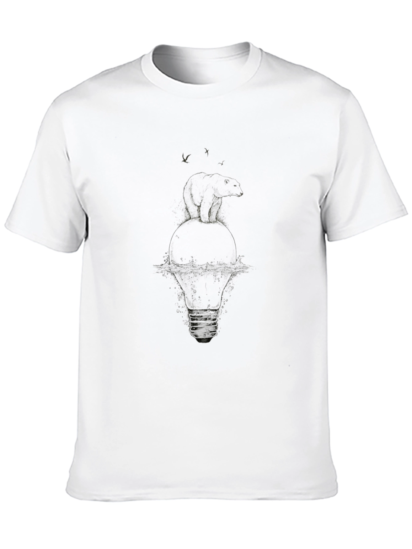 Unique Graphic Tee - Bear & Bulb Design