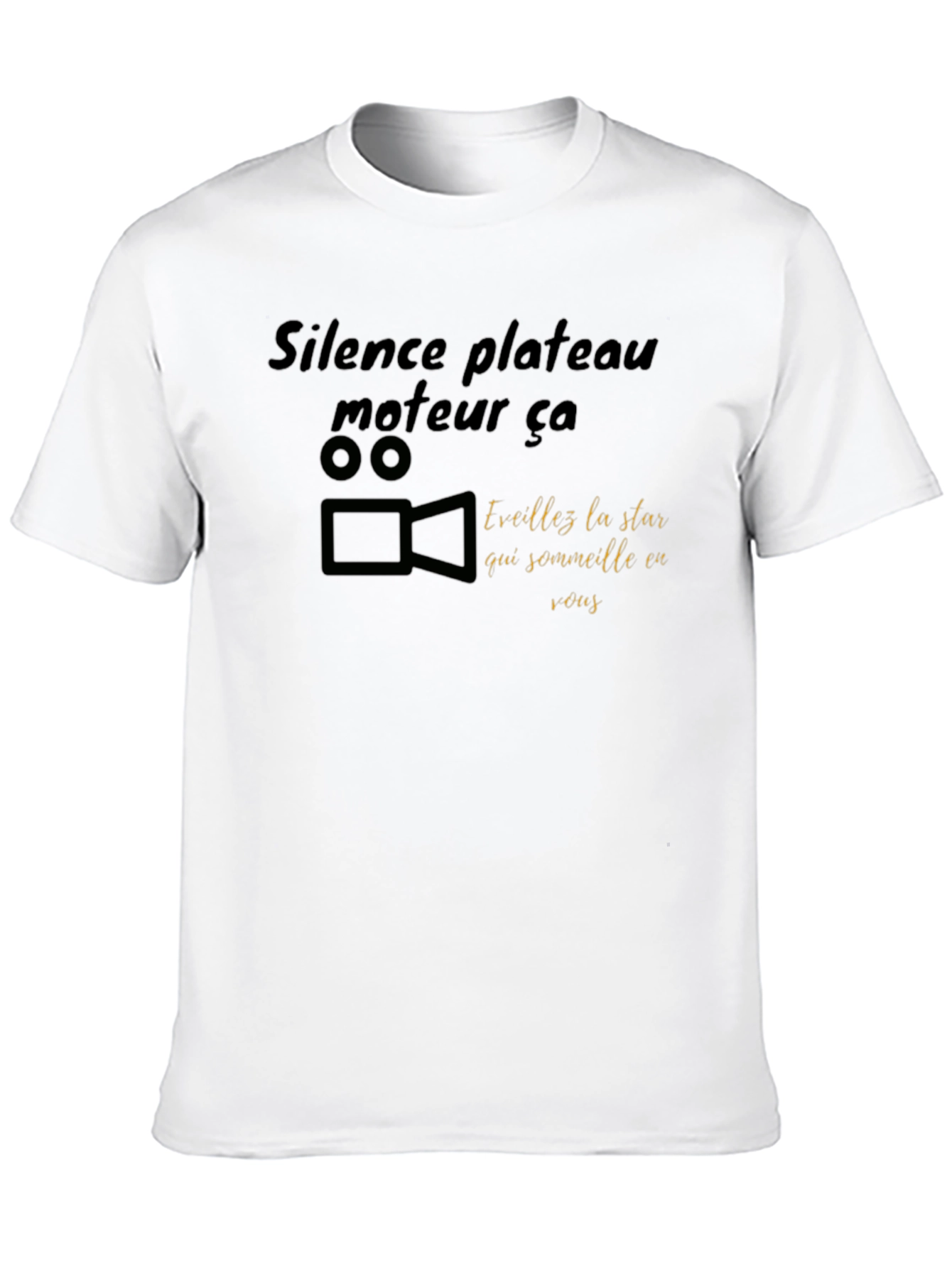 Black T-Shirt with Movie Theme Graphic