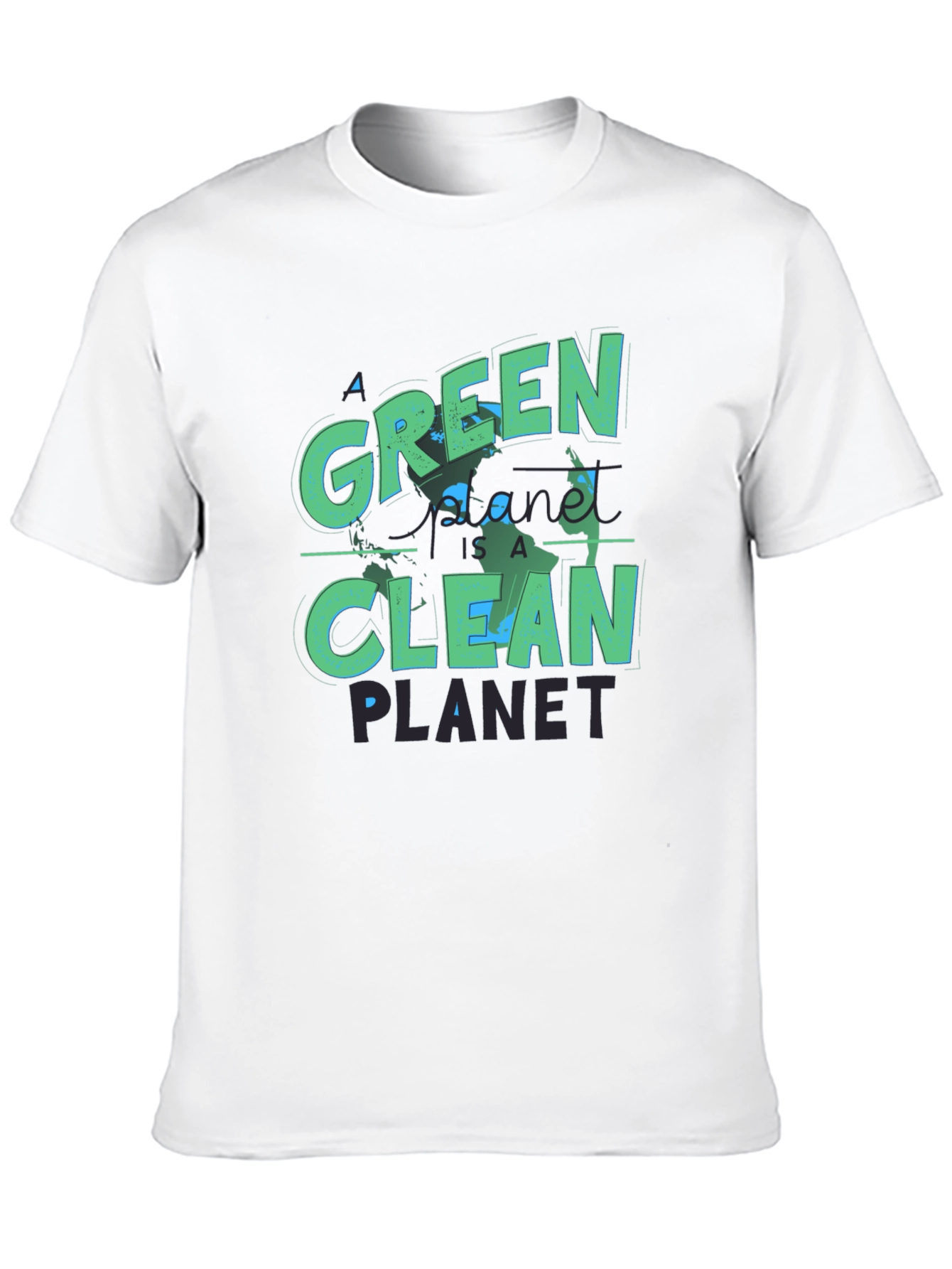 Eco-Friendly Green Planet T-Shirt - Clean Earth Design