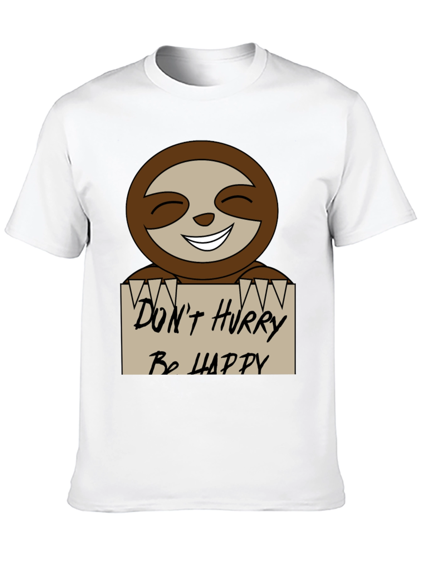 Dont Hurry Be Happy Sloth Graphic Tee
