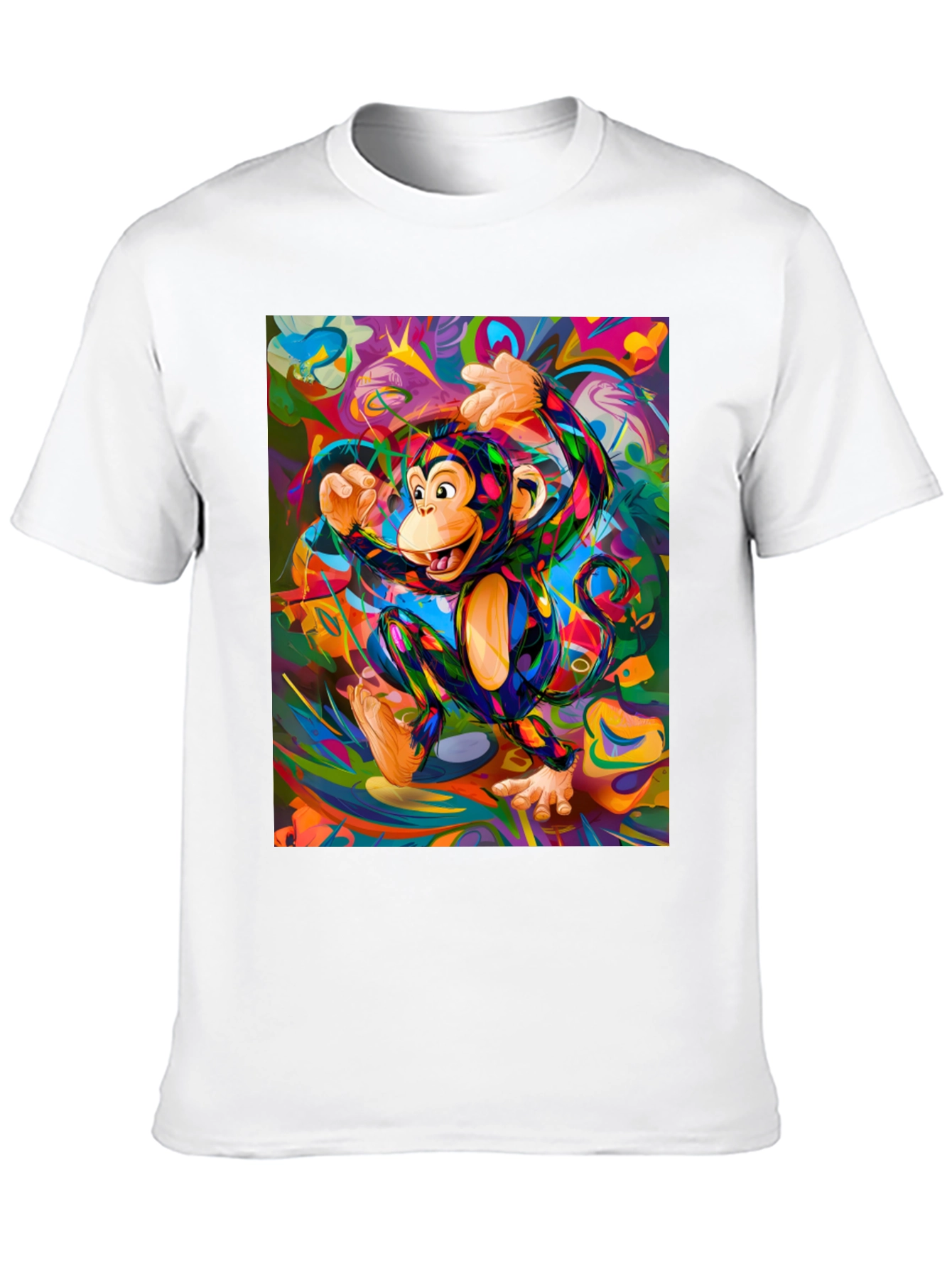 Vibrant Monkey Graphic T-Shirt