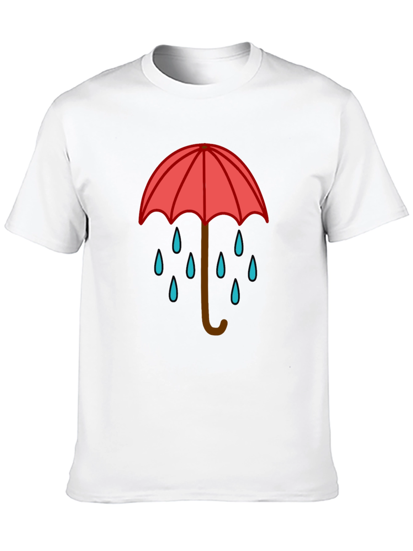 Rainy Day Umbrella Graphic Tee - Black Casual T-Shirt