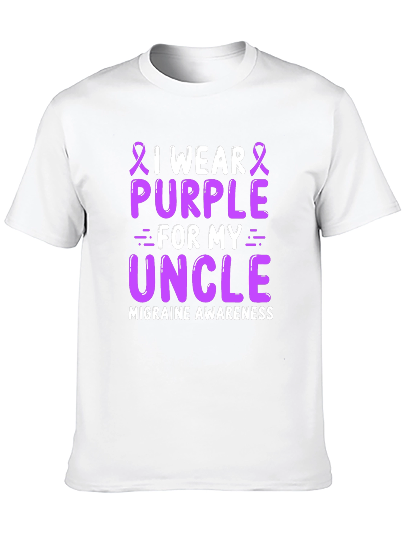 Purple Migraine Awareness Uncle T-Shirt