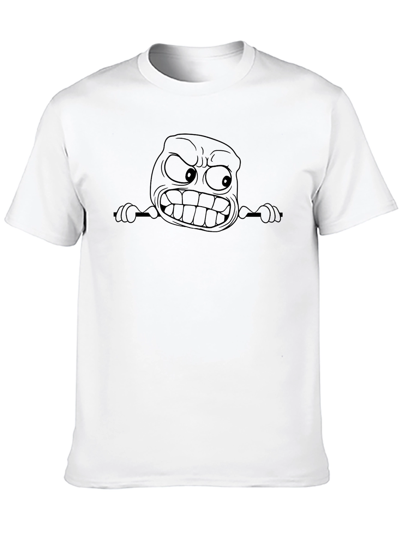 Angry Cartoon Face Black T-Shirt