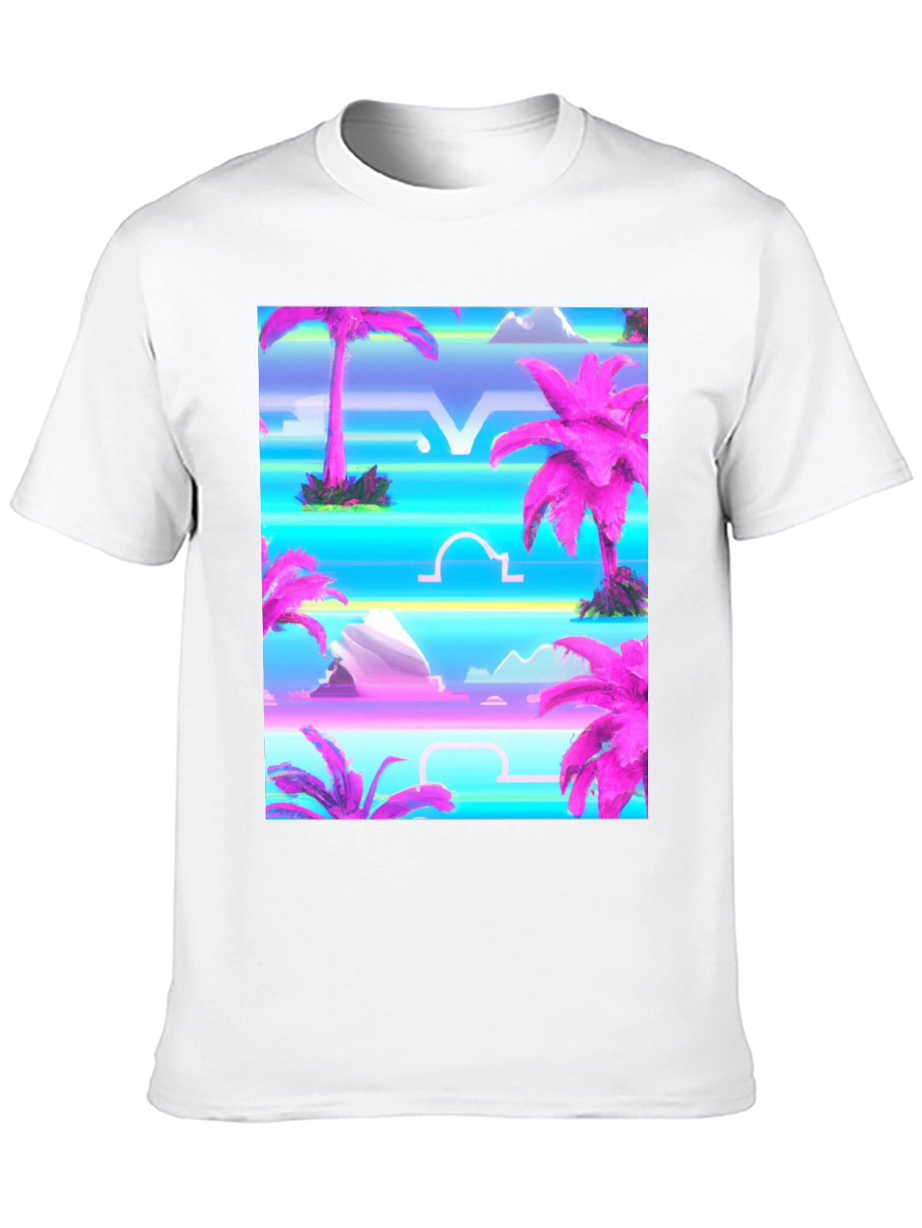 Vaporwave Palm Tree Graphic T-Shirt