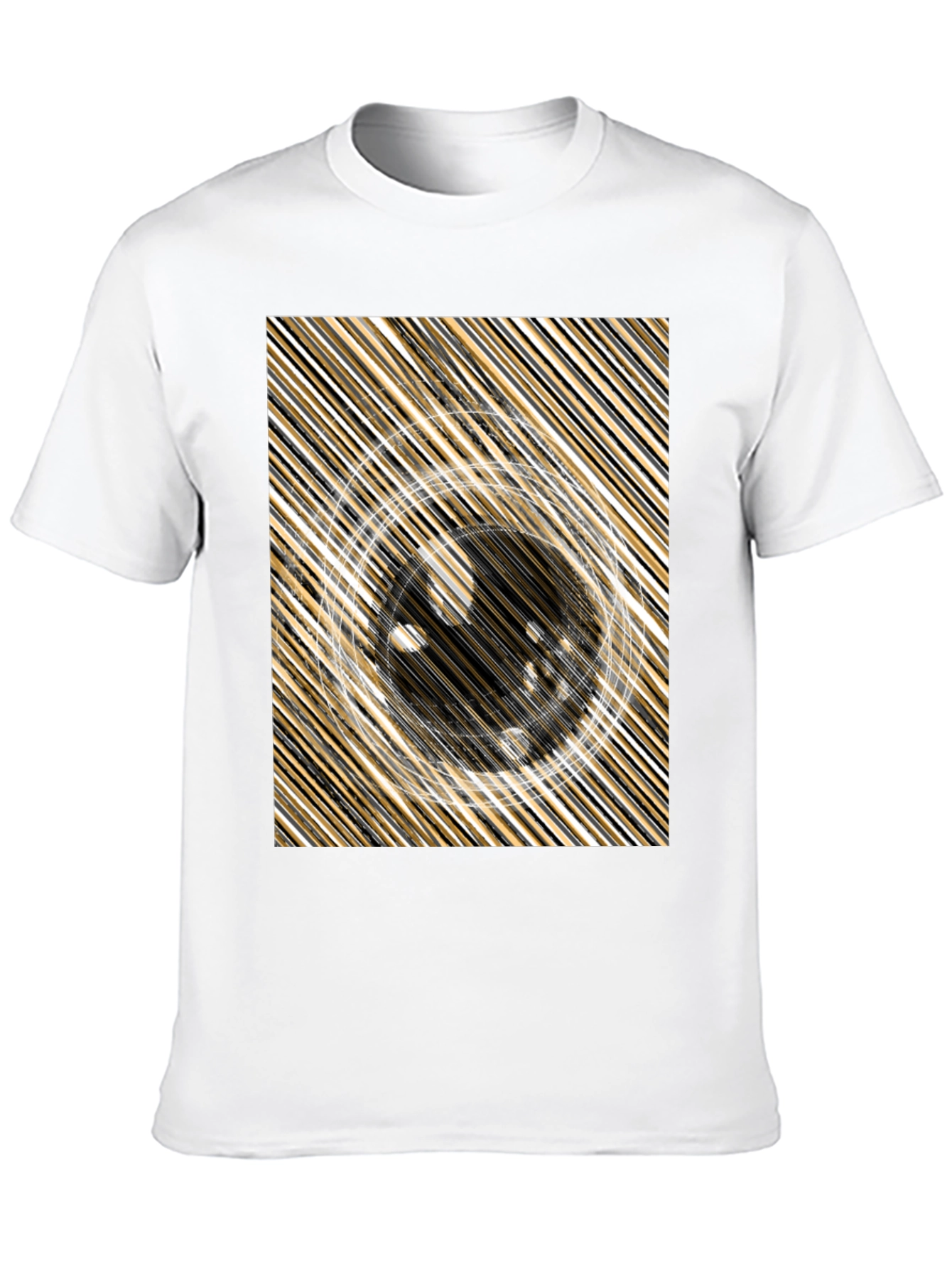 Abstract Design Black Crew Neck Tee