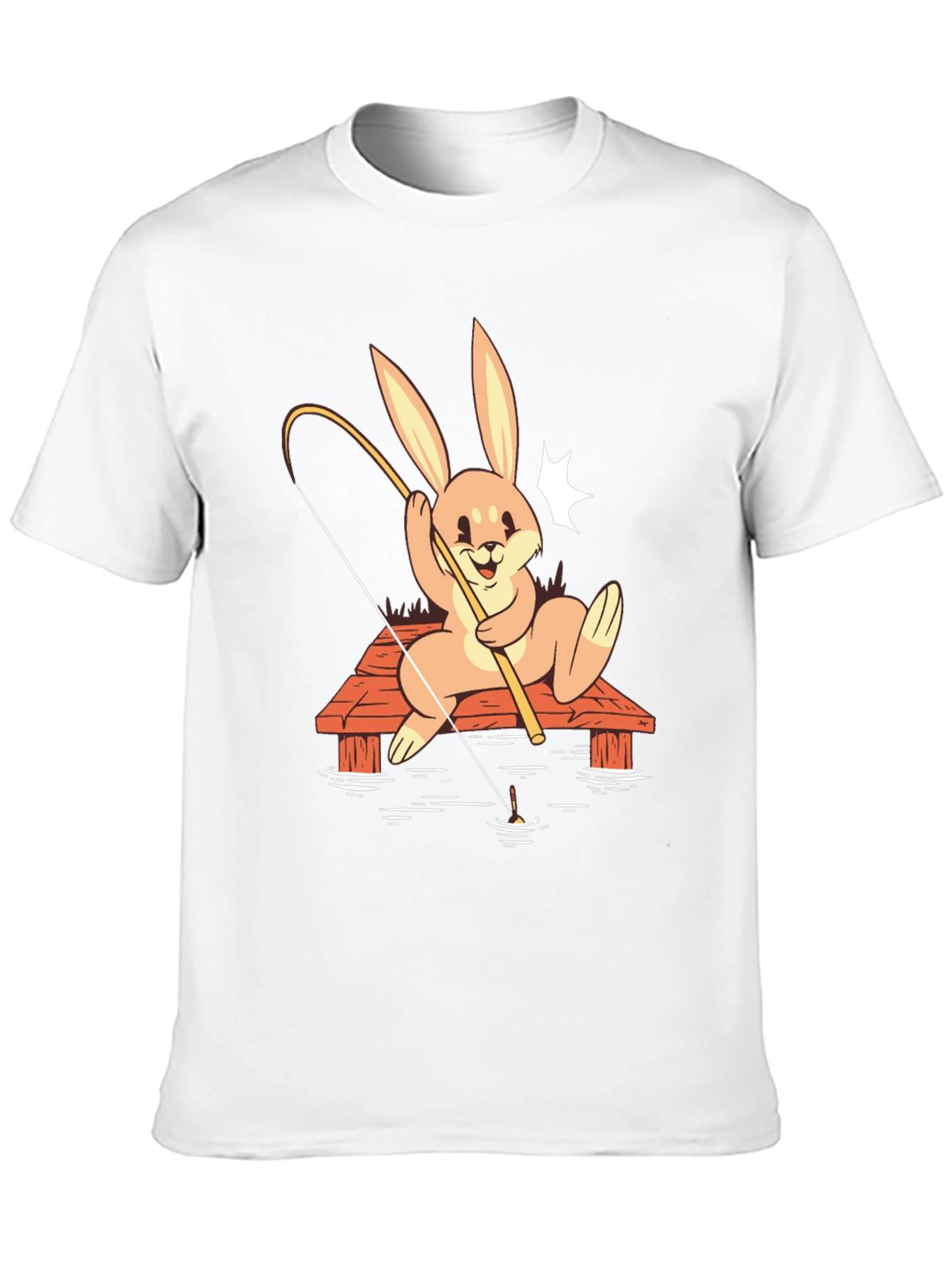 Bunny Fishing Graphic Tee - Black