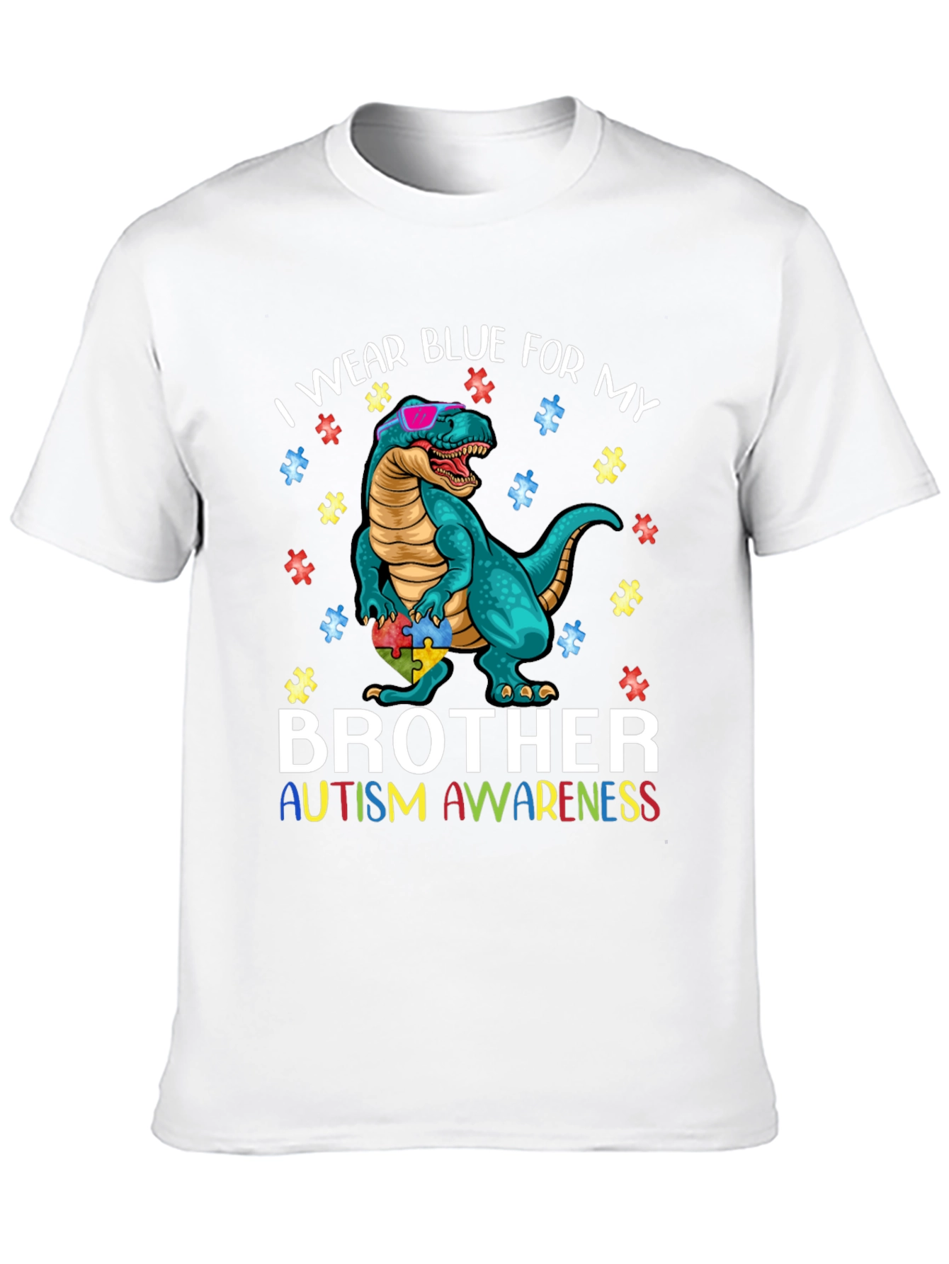 Autism Awareness Dinosaur T-Shirt Brother Tee