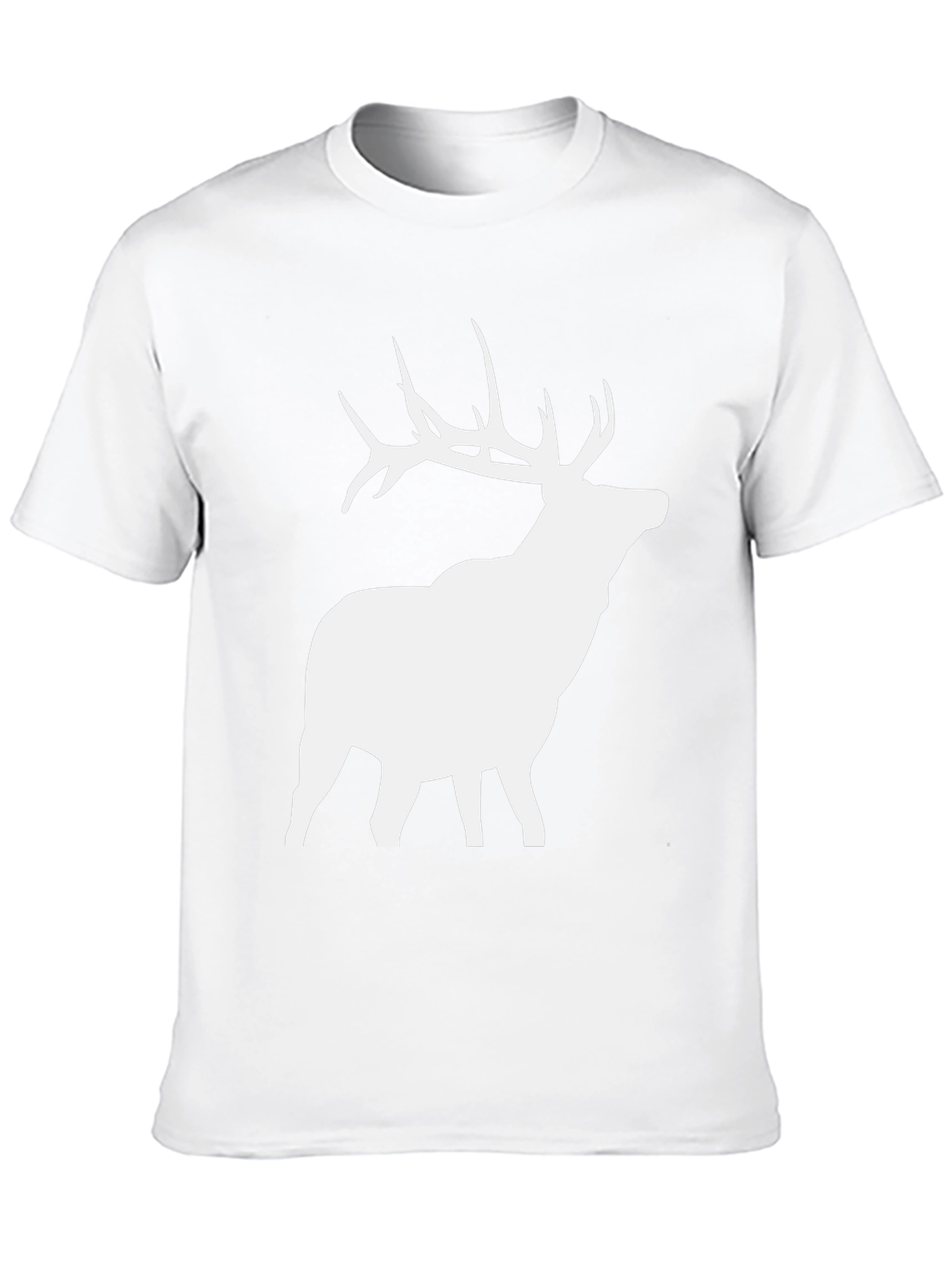 Elk Silhouette Graphic Tee - Black Cotton Blend Shirt