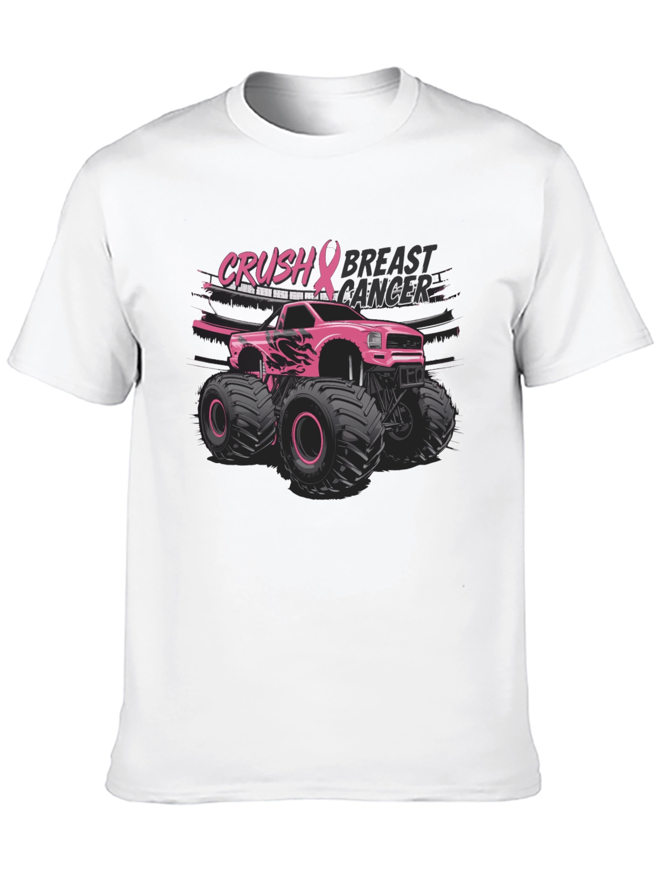 Crush Breast Cancer Monster Truck T-Shirt