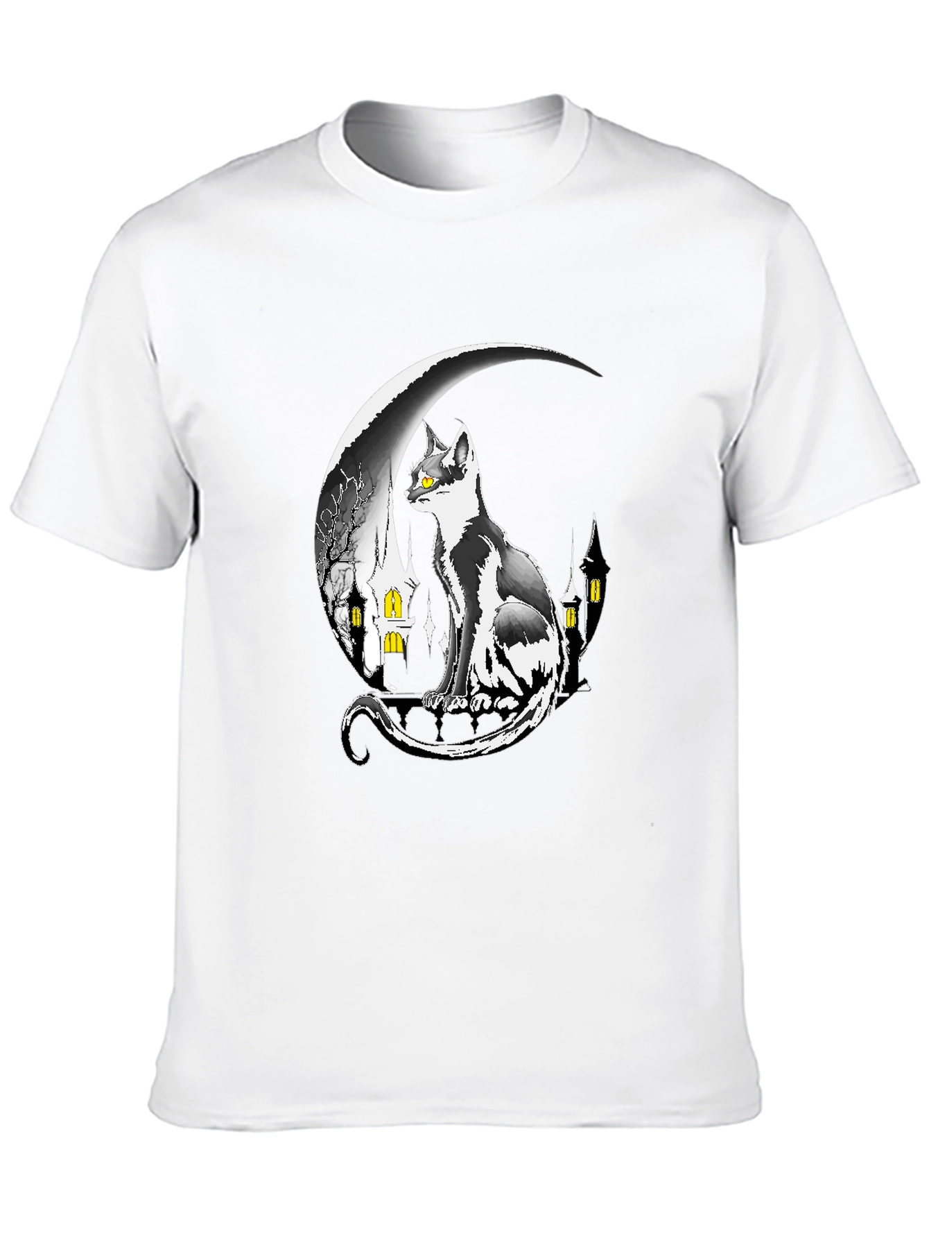 Cat On Moon Graphic Tee