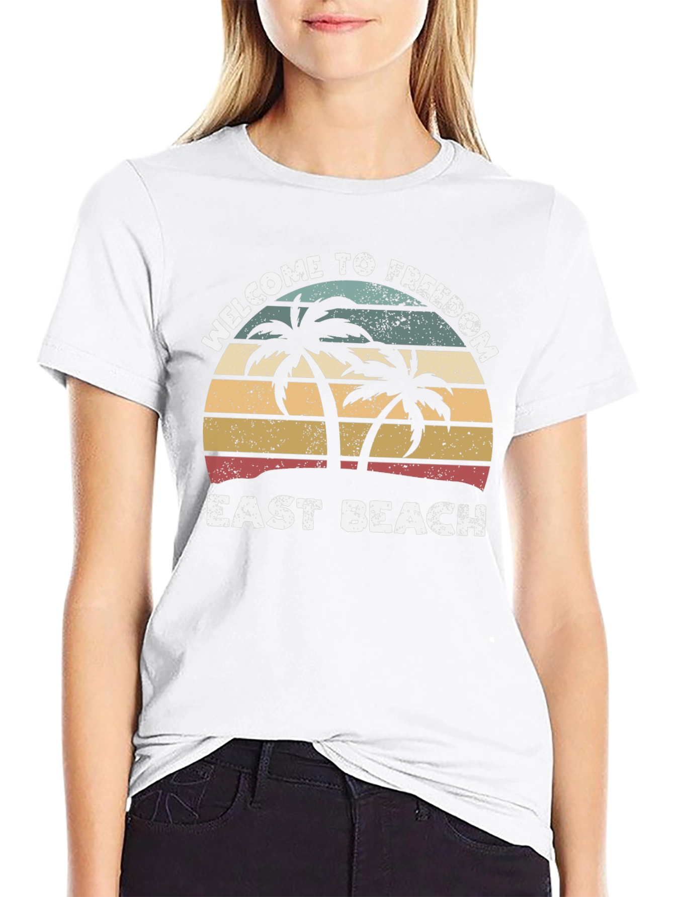 East Beach Welcome Graphic T-Shirt