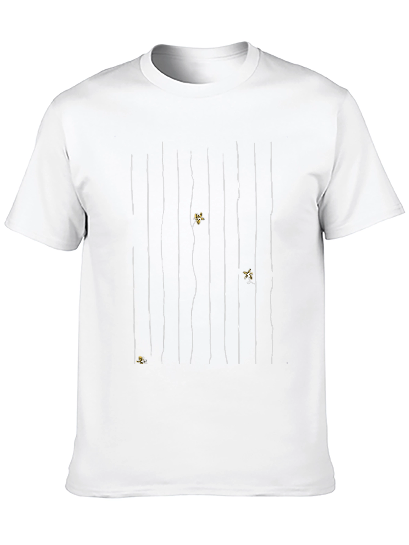 Stylish Black Graphic Tee - Striped Design with Accents