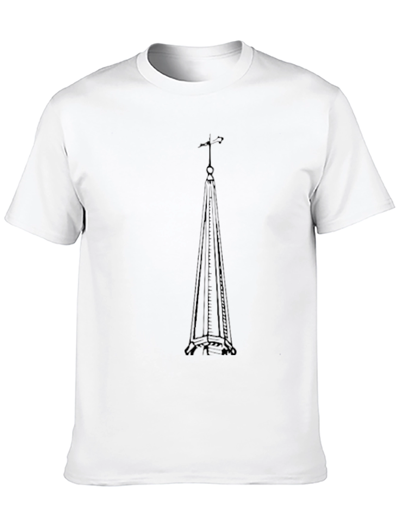 Eiffel Tower Silhouette Graphic Tee - Black Cotton Blend