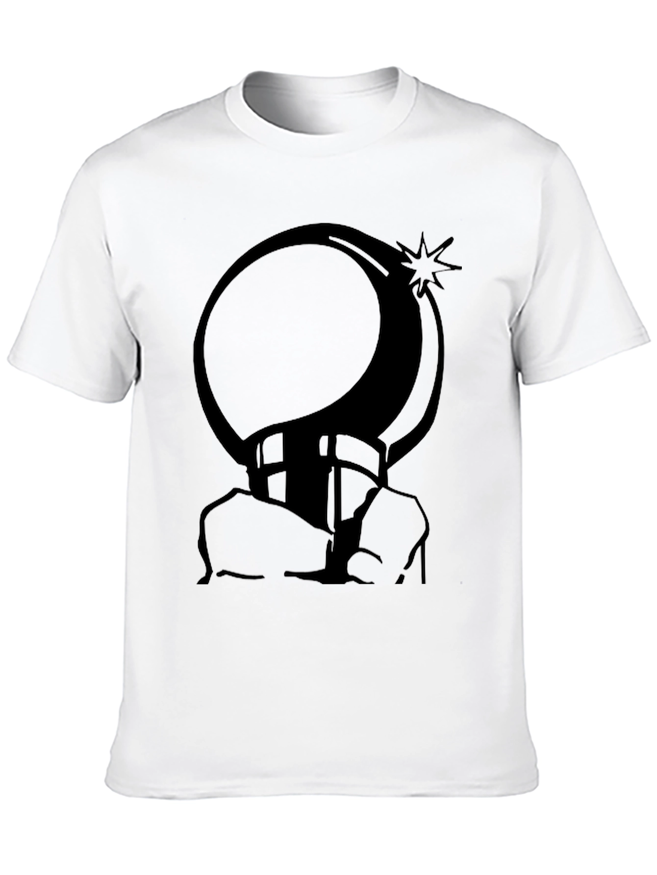 Black Cartoon Bomb Graphic T-Shirt