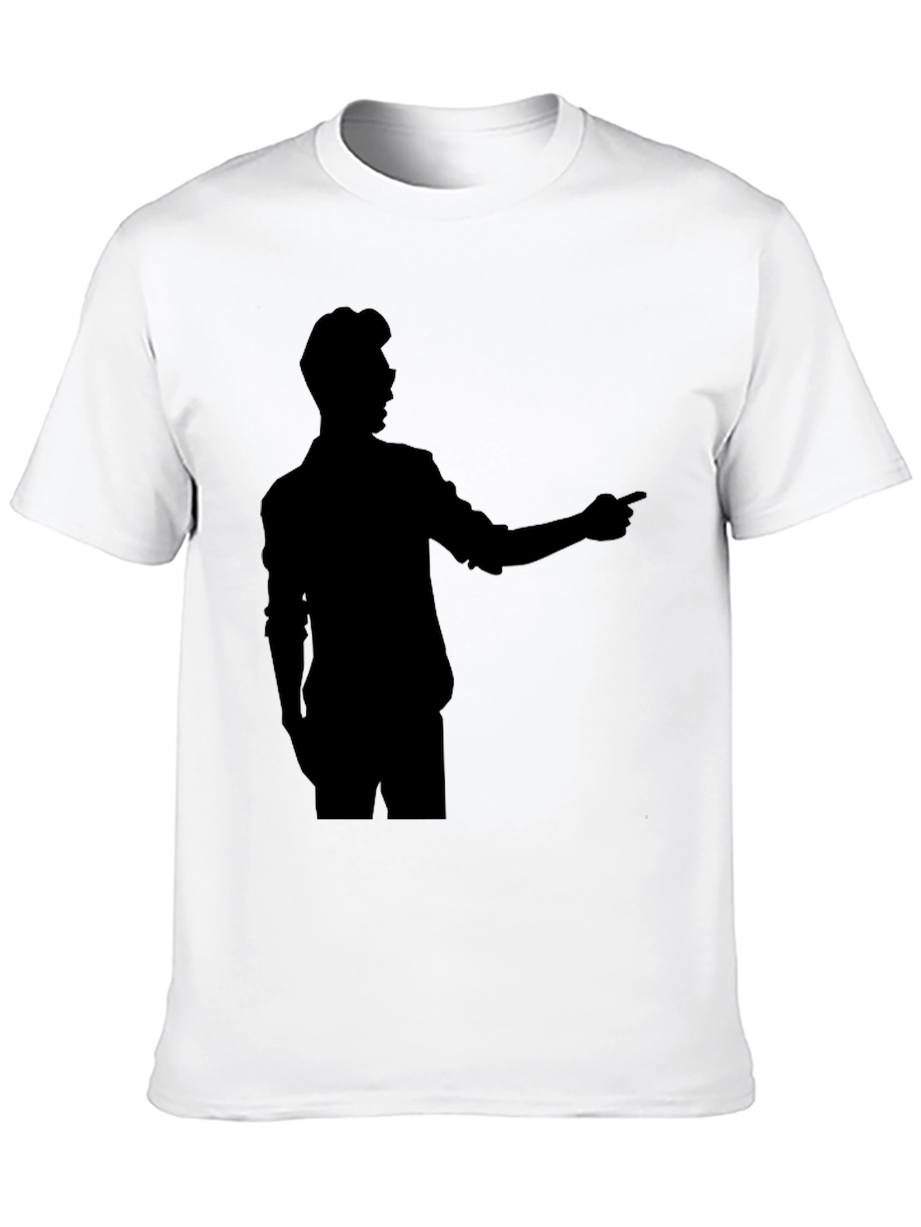 Silhouette Man Pointing Black T-Shirt