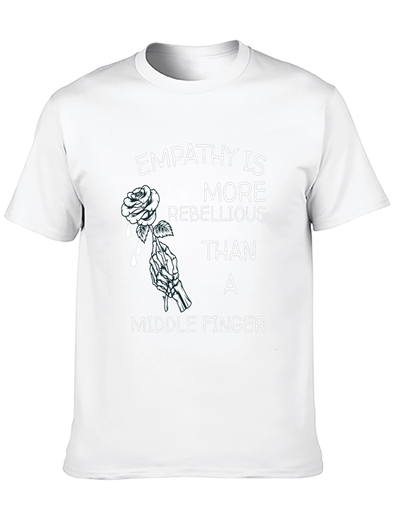 Empathy Rose Graphic T-Shirt - Rebellious Statement Tee