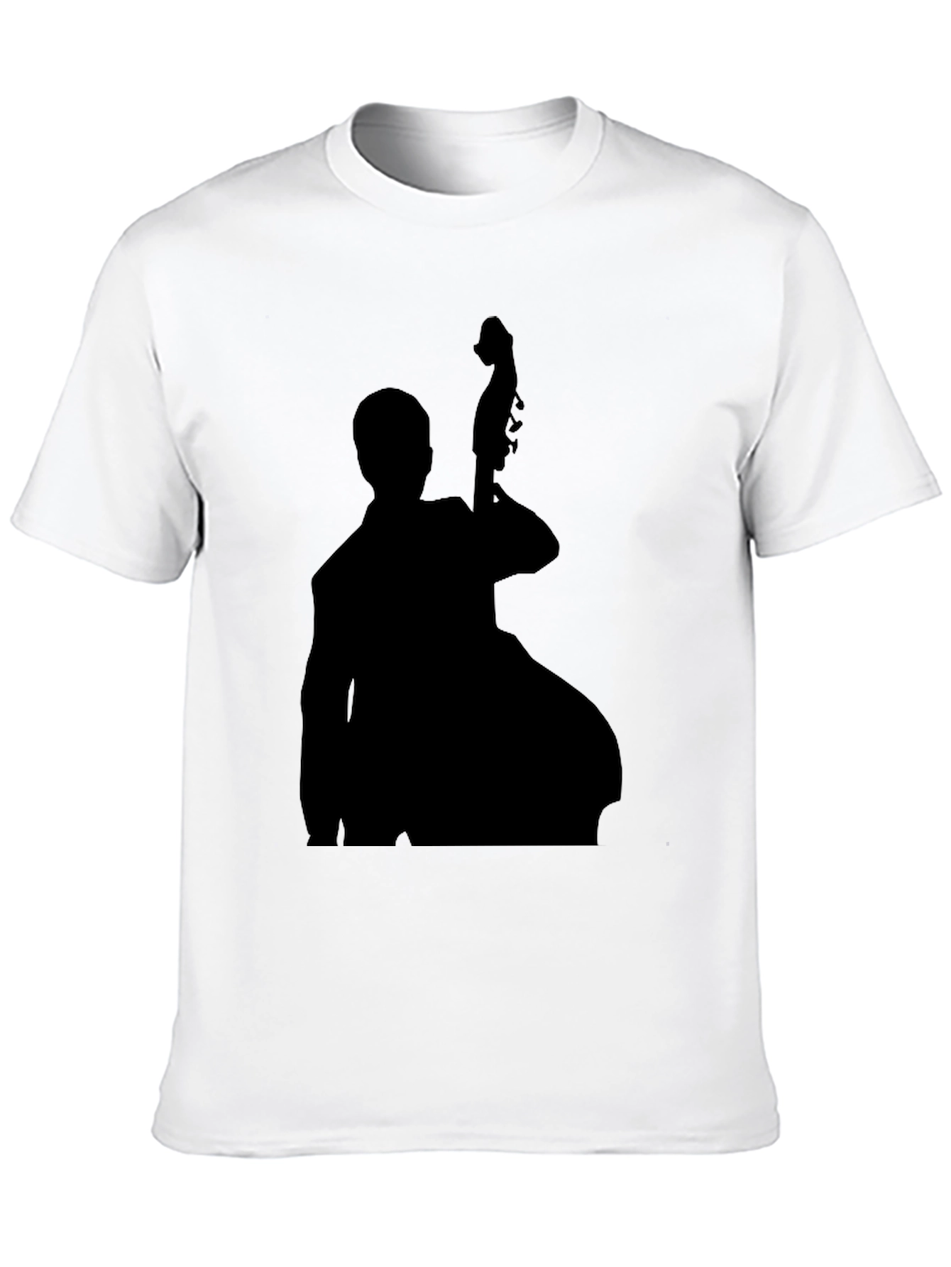 Bass Player Silhouette Black T-Shirt