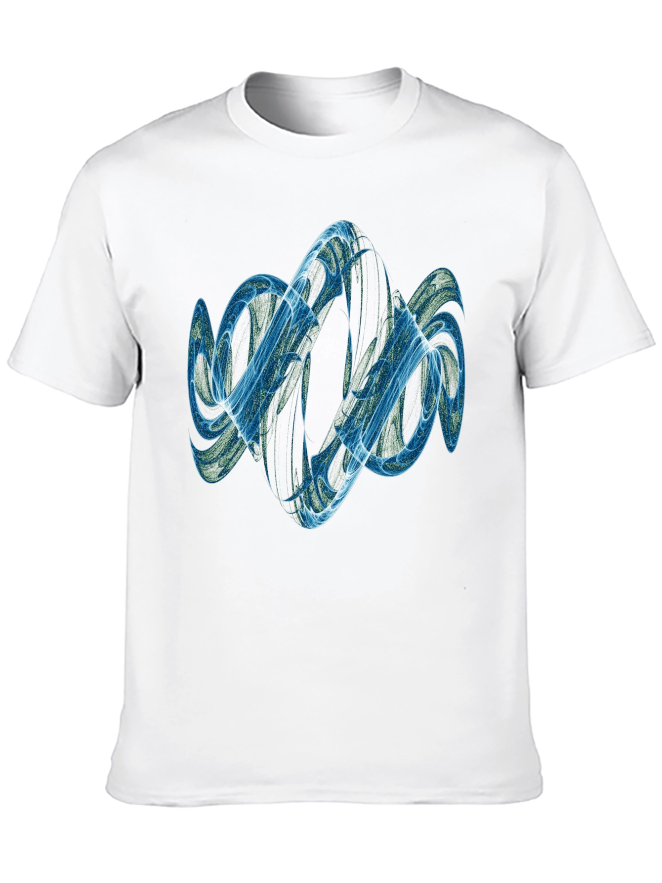 Abstract Blue Swirl Graphic T-Shirt - Modern Design