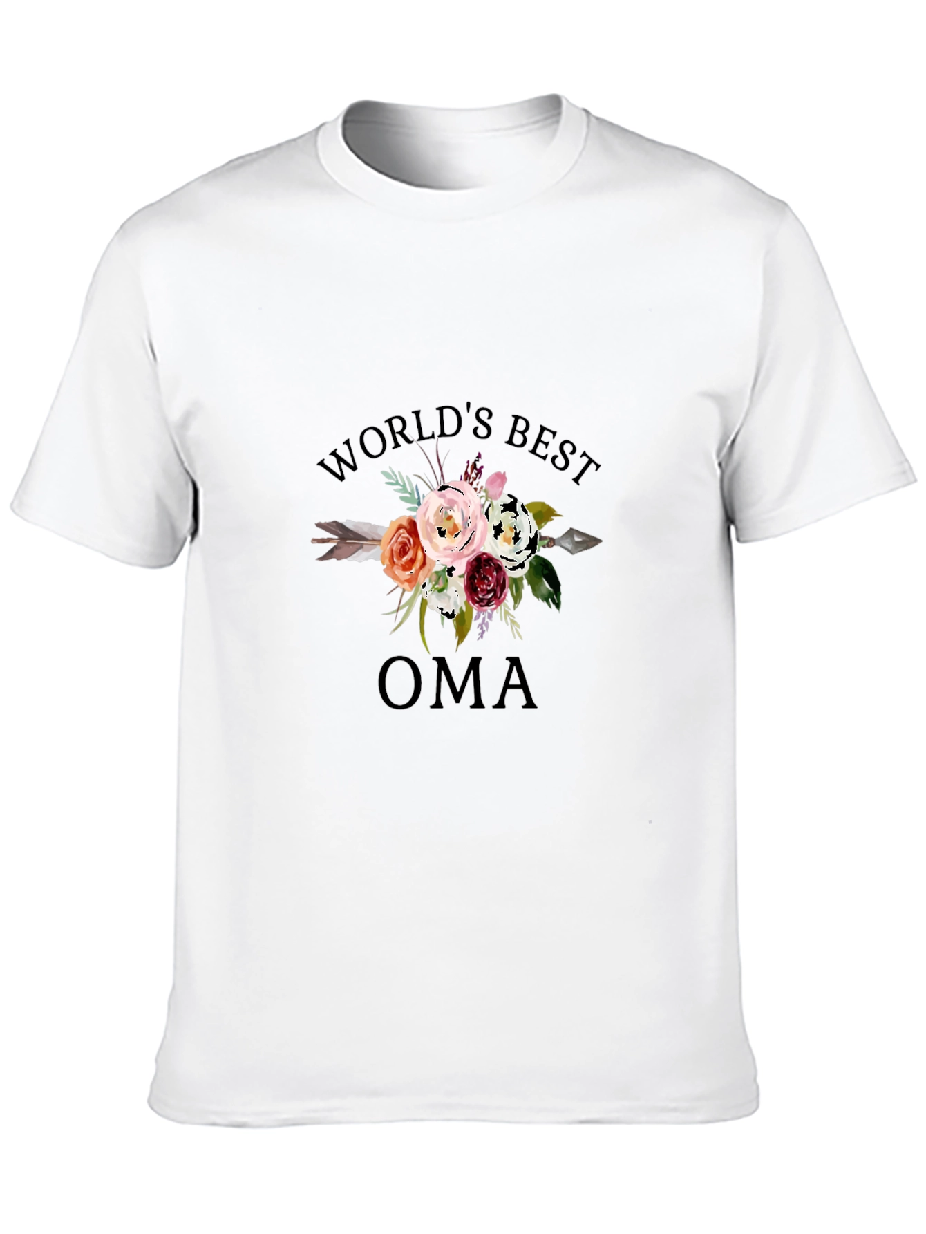 Worlds Best Oma Floral Graphic Tee