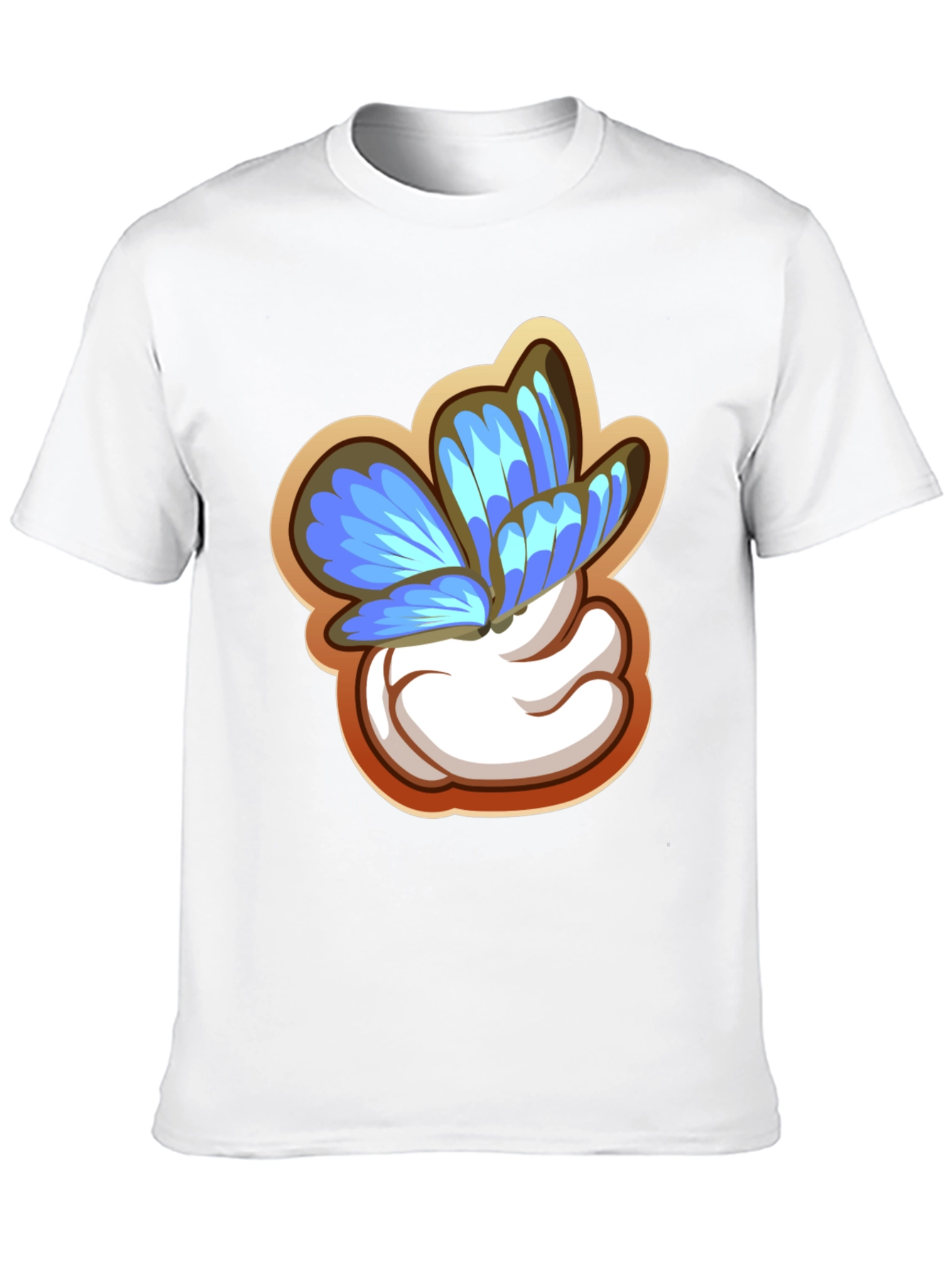 Butterfly Cartoon Graphic Black T-Shirt