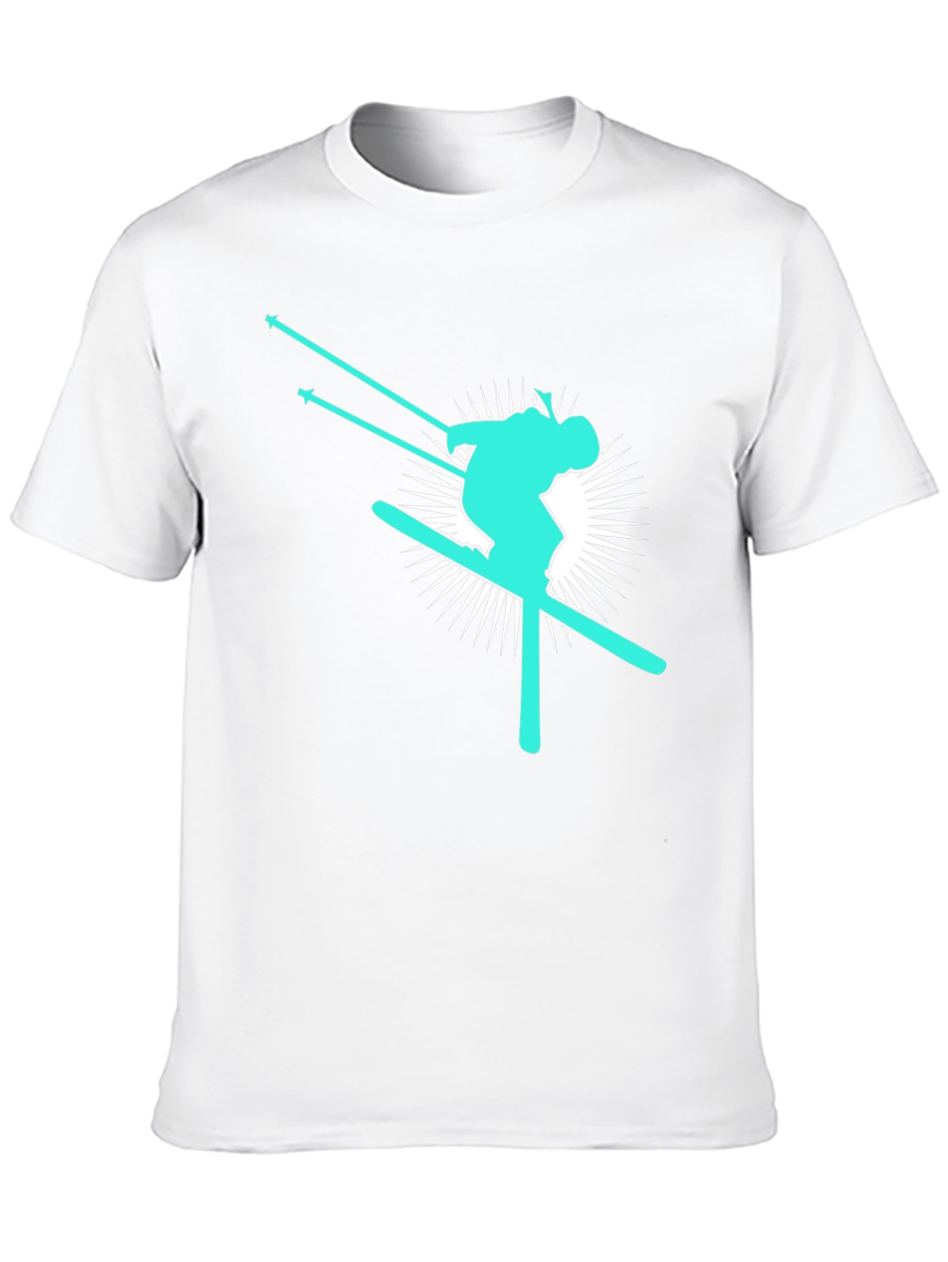 Skier Graphic T-Shirt - Black Cotton Blend