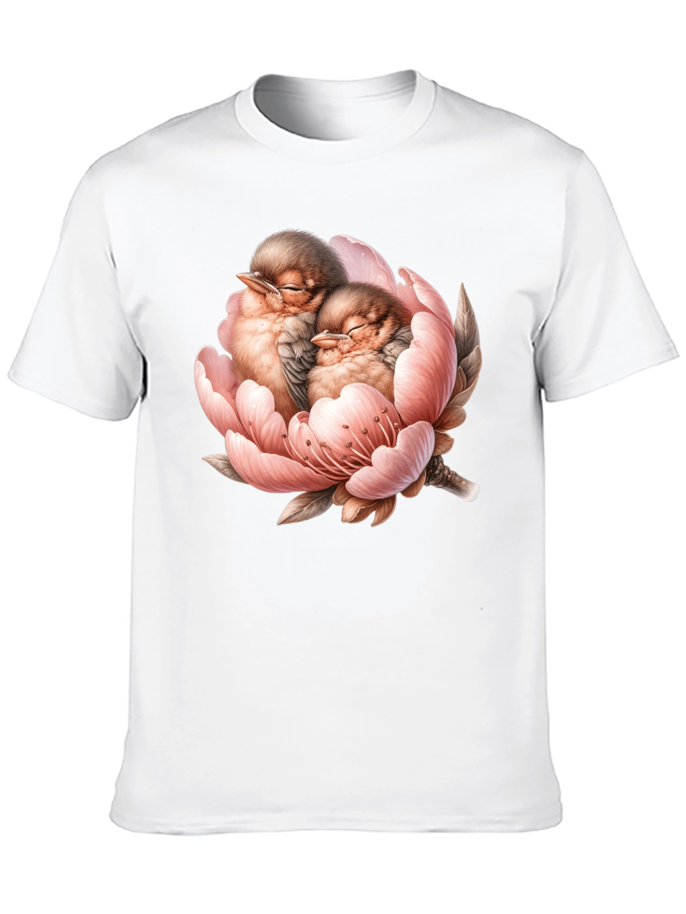 Birds in Bloom Black Graphic Tee