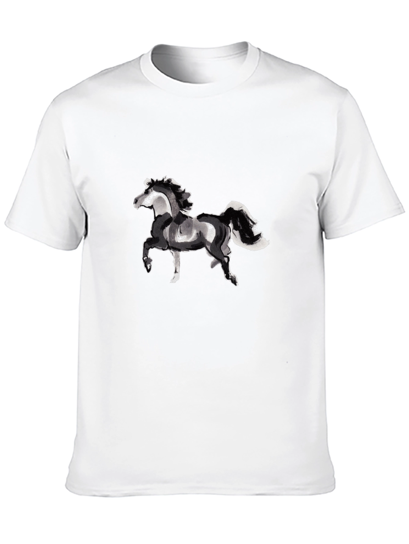 Black Horse Graphic Tee - Stylish Unisex T-Shirt