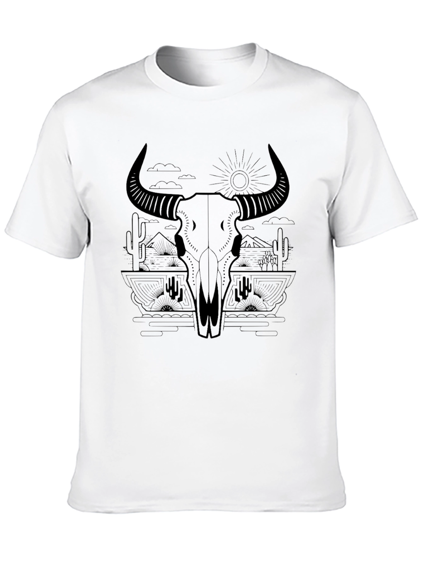 Bulls Skull Desert Graphic Tee - Unisex