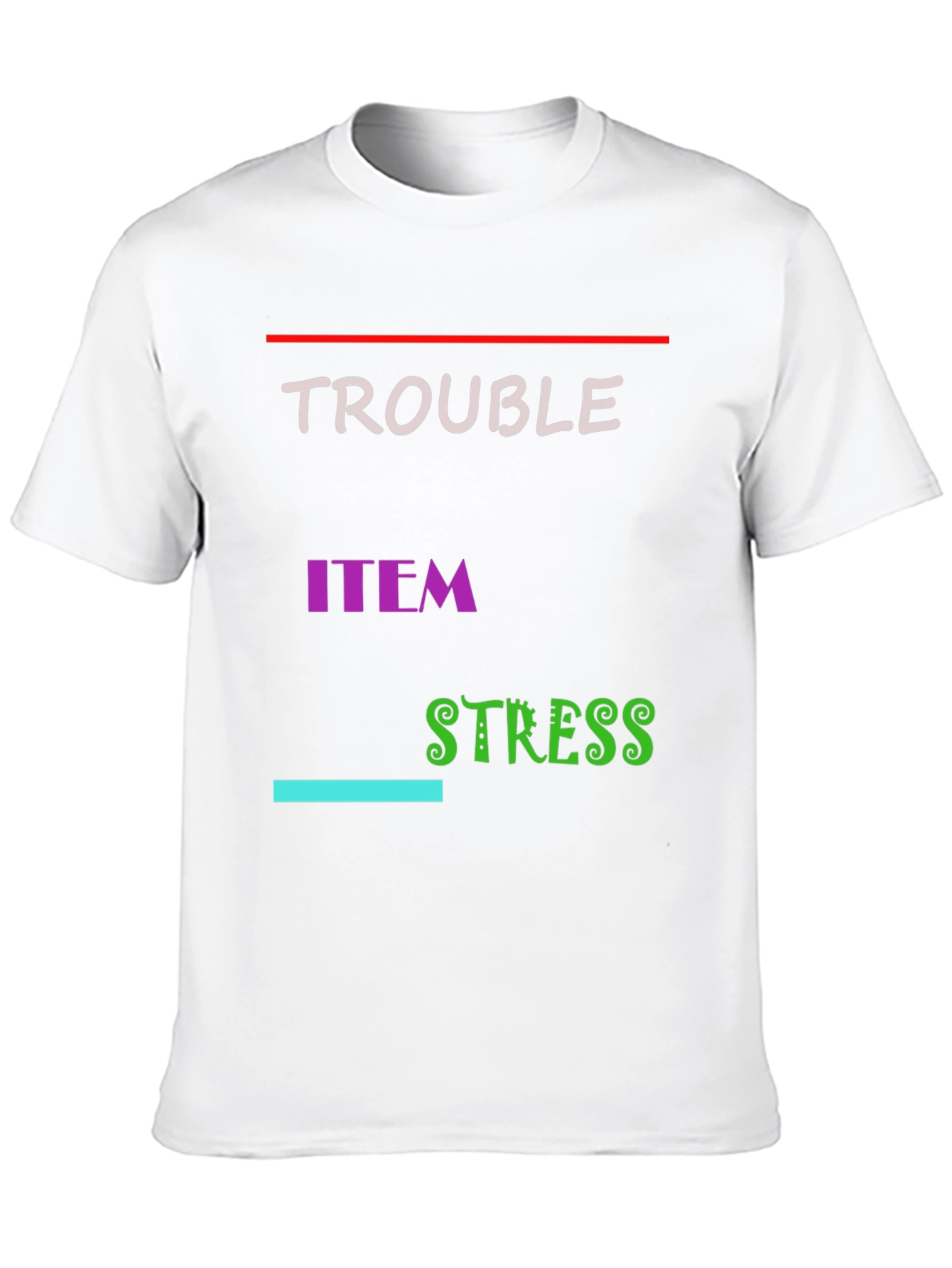 Trouble Item Stress Black Graphic T-Shirt